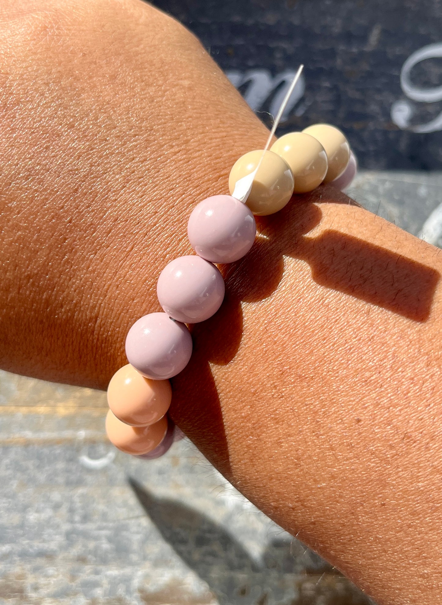 Gorgeous Pastel Alashan Big Bead Bracelet | Opt B