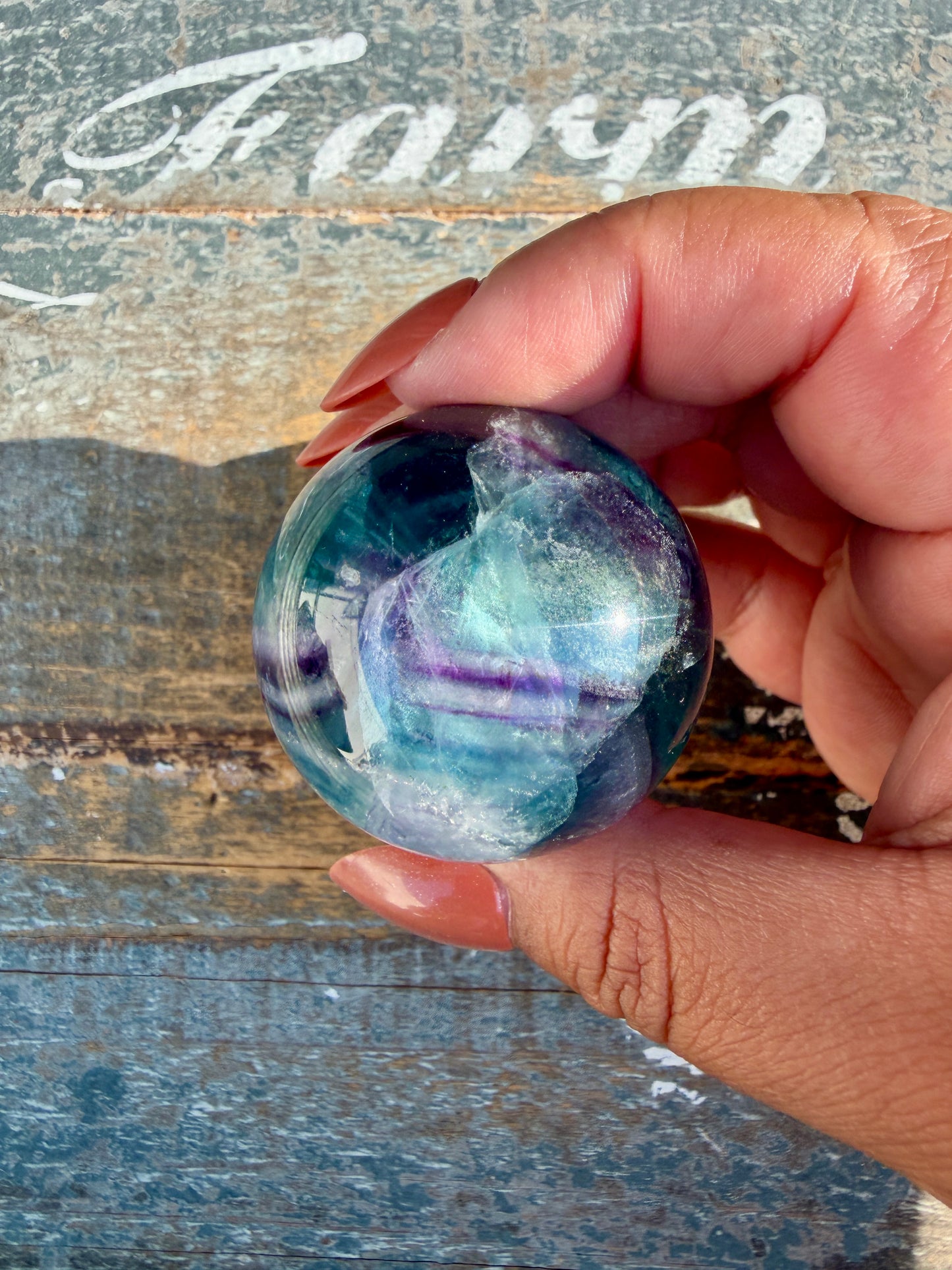 Gorgeous Dark Rainbow Fluorite Sphere | Opt O