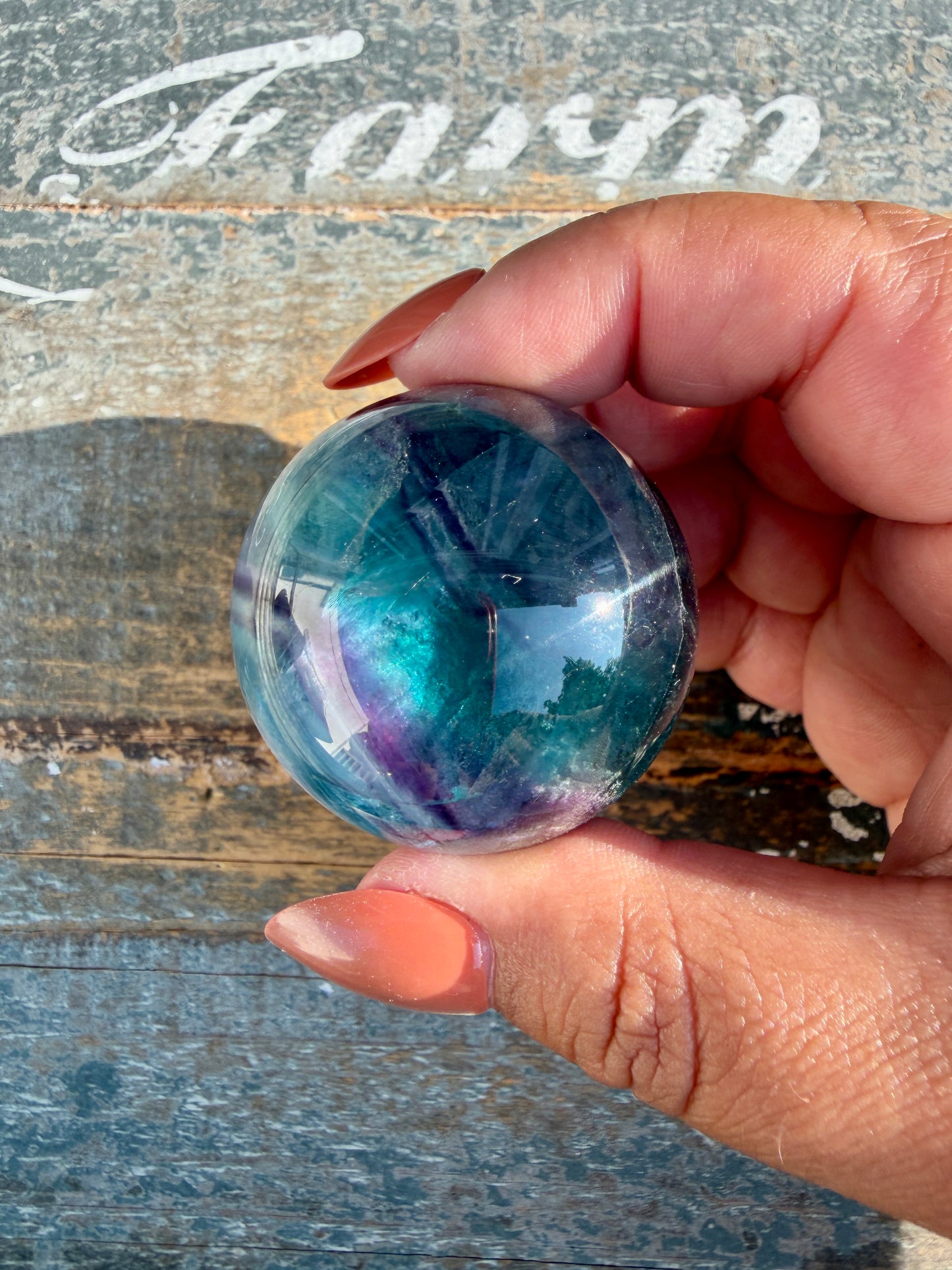 Gorgeous Dark Rainbow Fluorite Sphere | Opt O