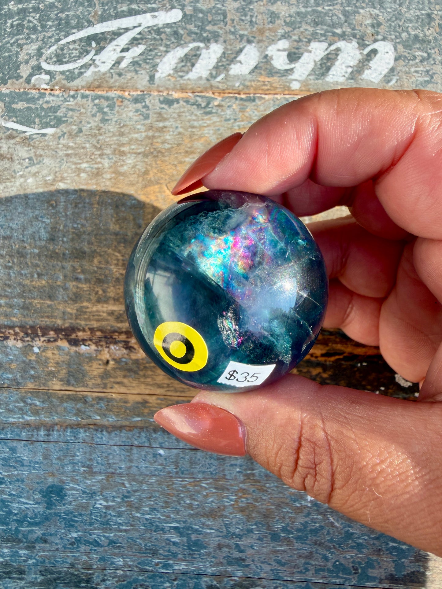Gorgeous Dark Rainbow Fluorite Sphere | Opt O