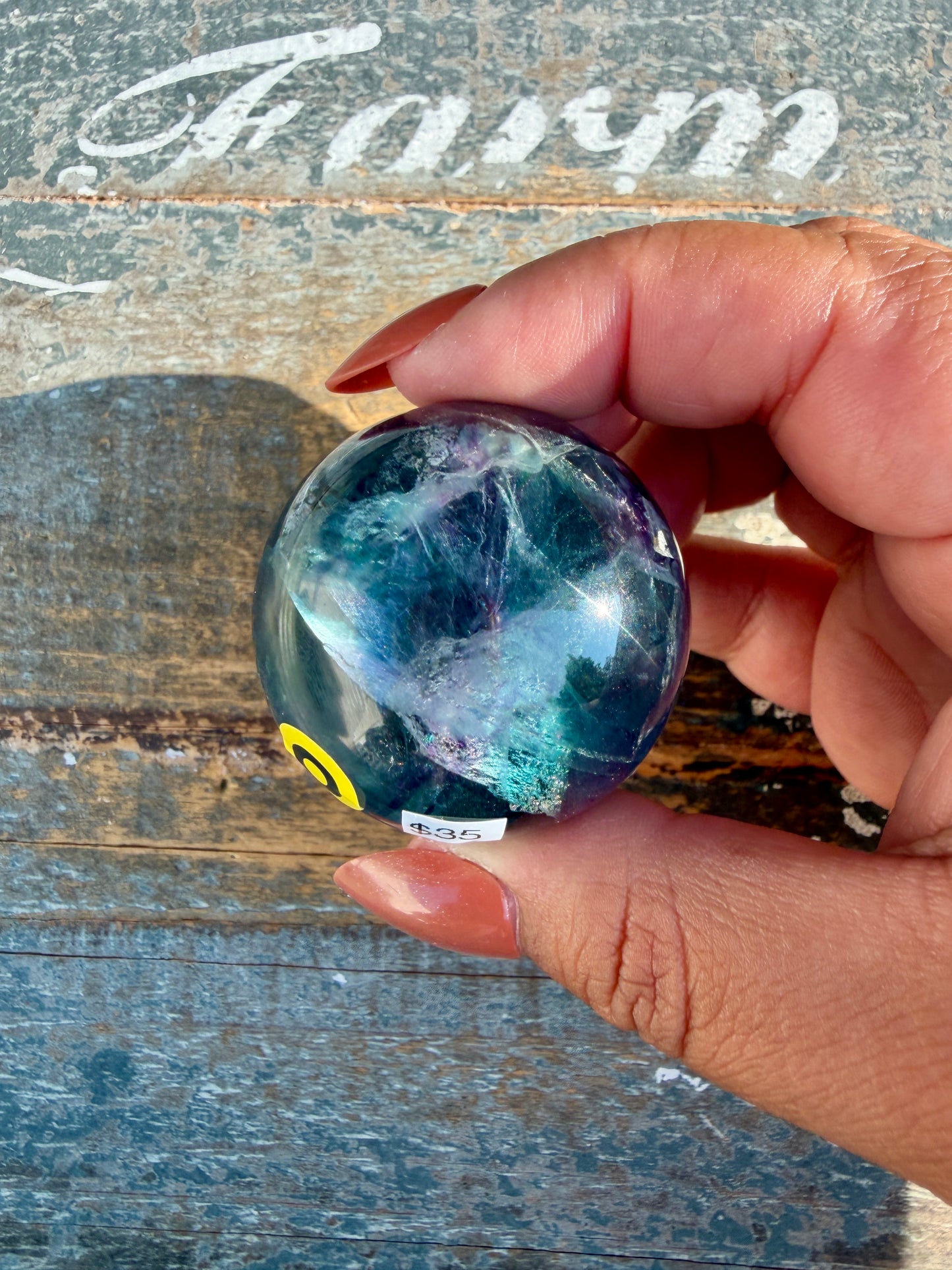 Gorgeous Dark Rainbow Fluorite Sphere | Opt O