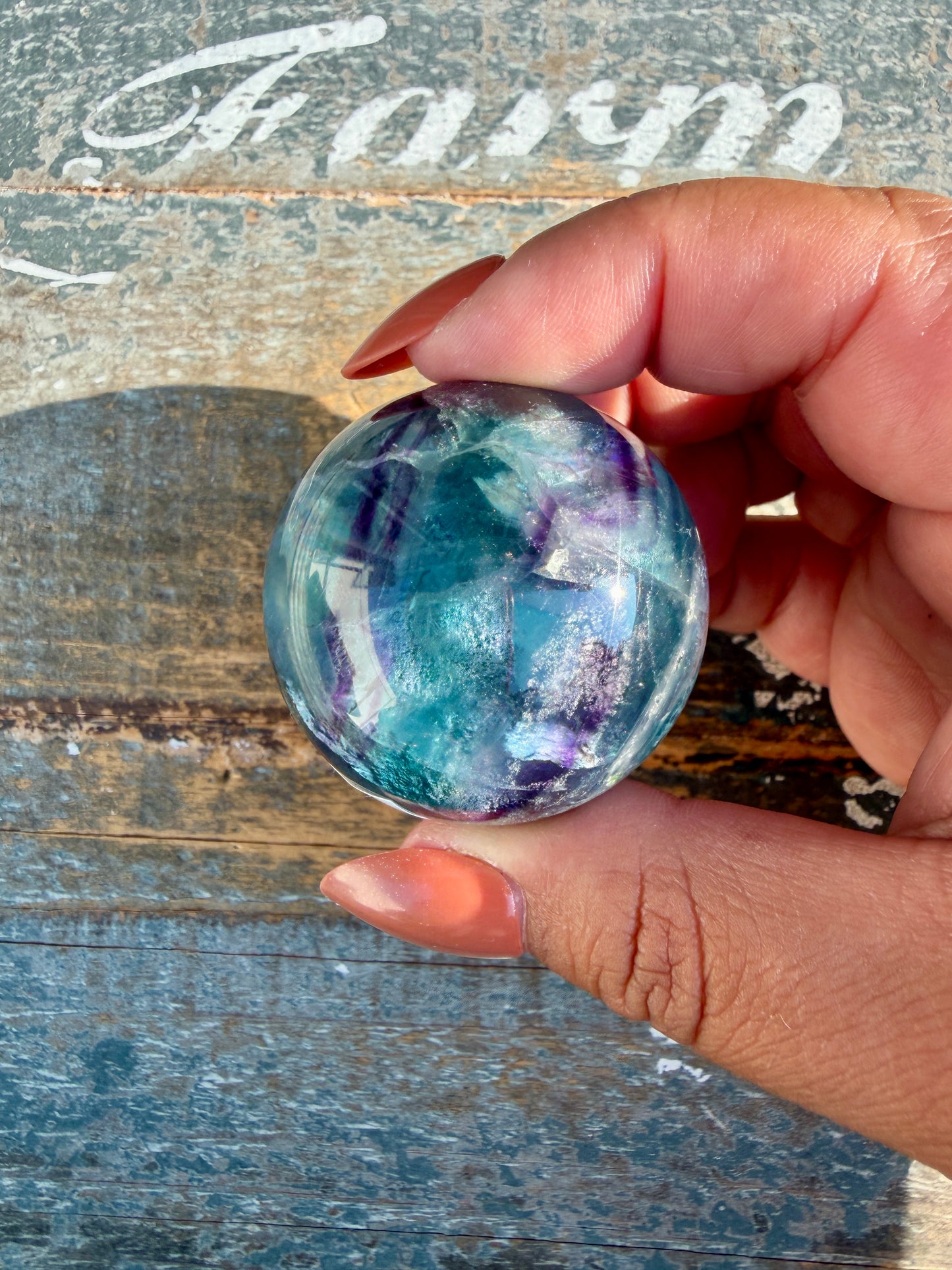 Gorgeous Dark Rainbow Fluorite Sphere | Opt O