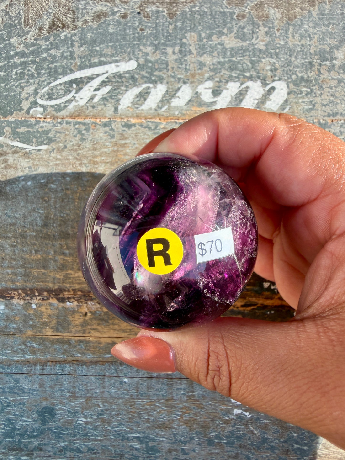 Gorgeous Dark Rainbow Fluorite Sphere | Opt R