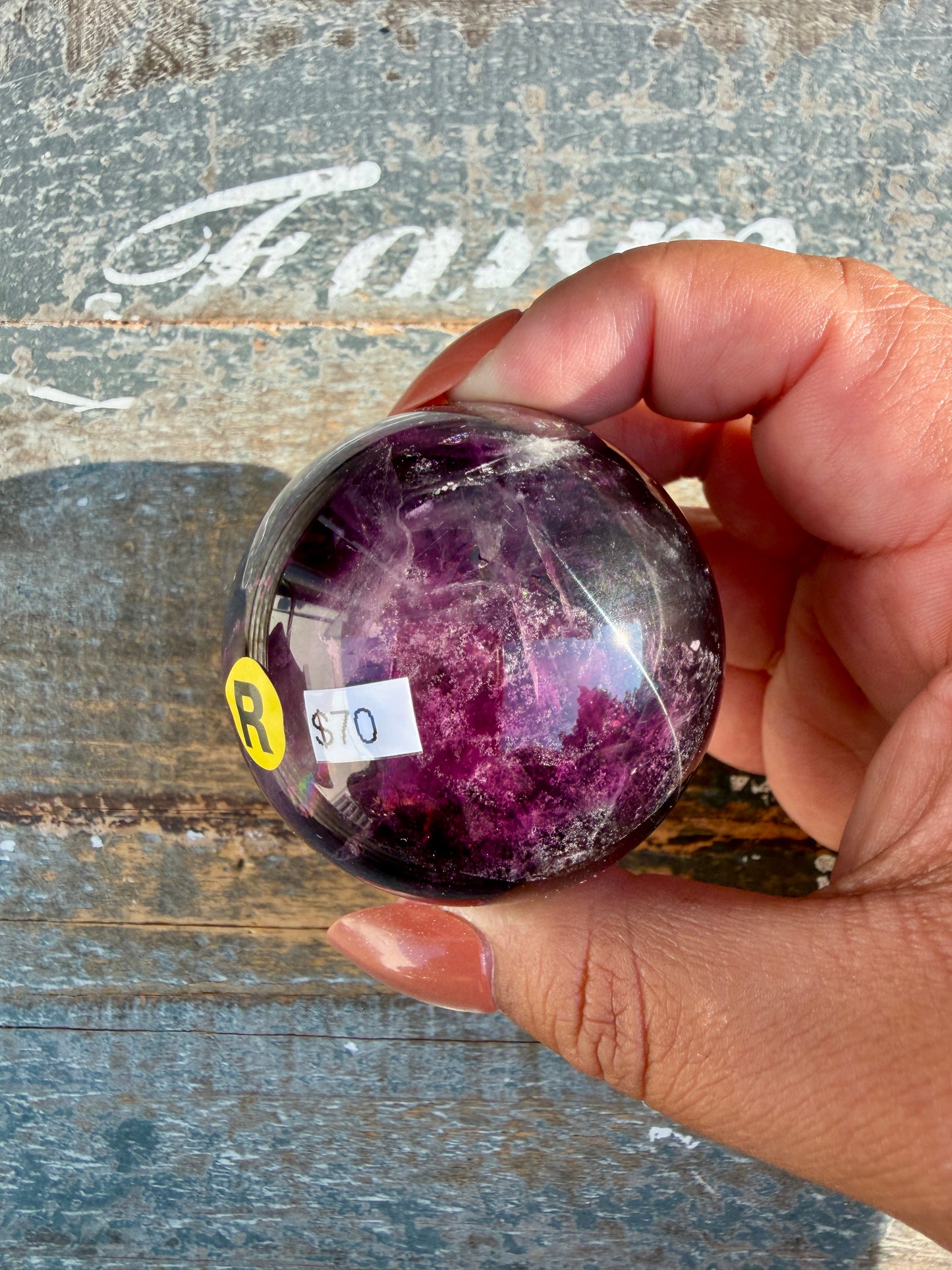 Gorgeous Dark Rainbow Fluorite Sphere | Opt R