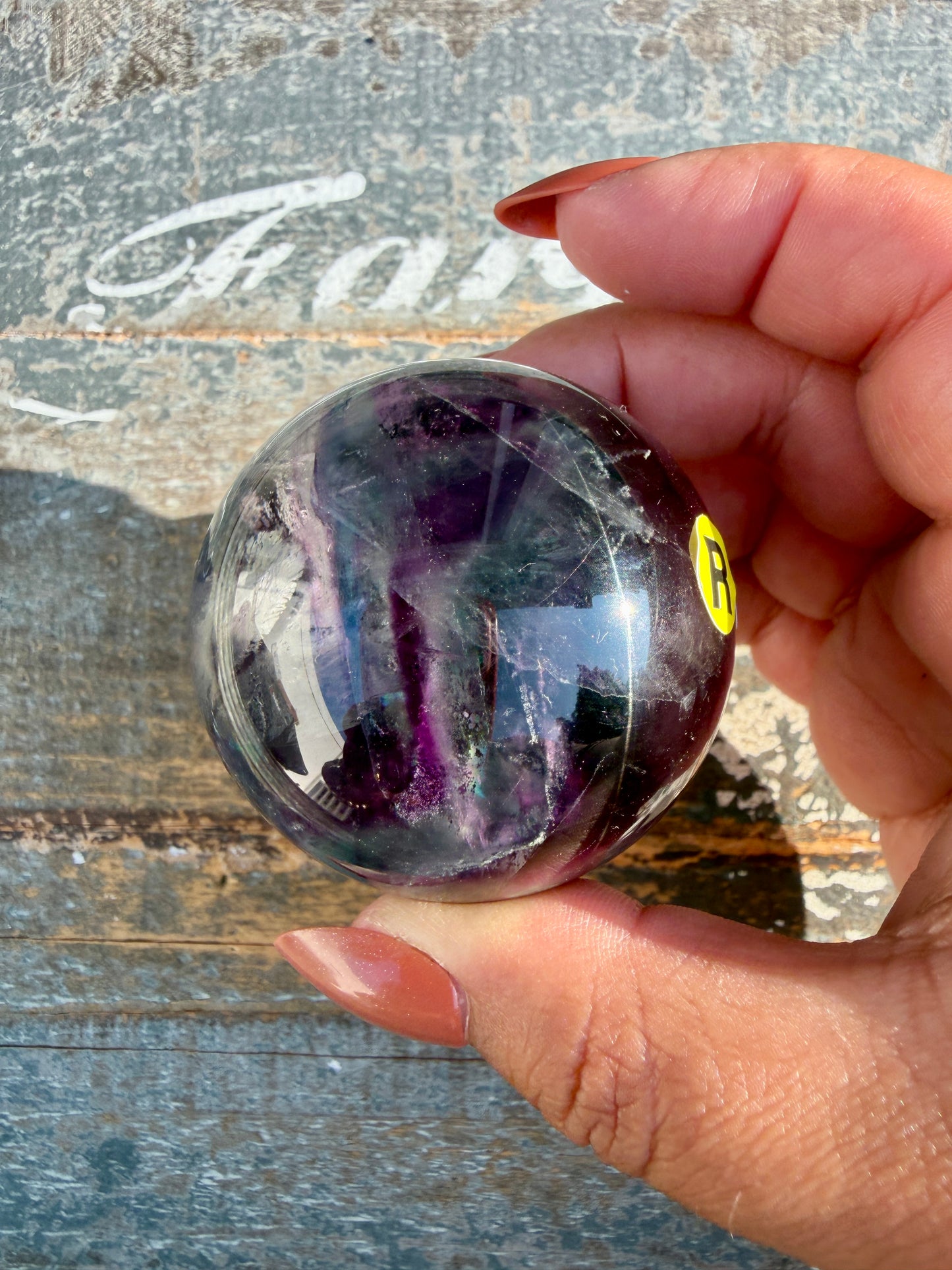 Gorgeous Dark Rainbow Fluorite Sphere | Opt R