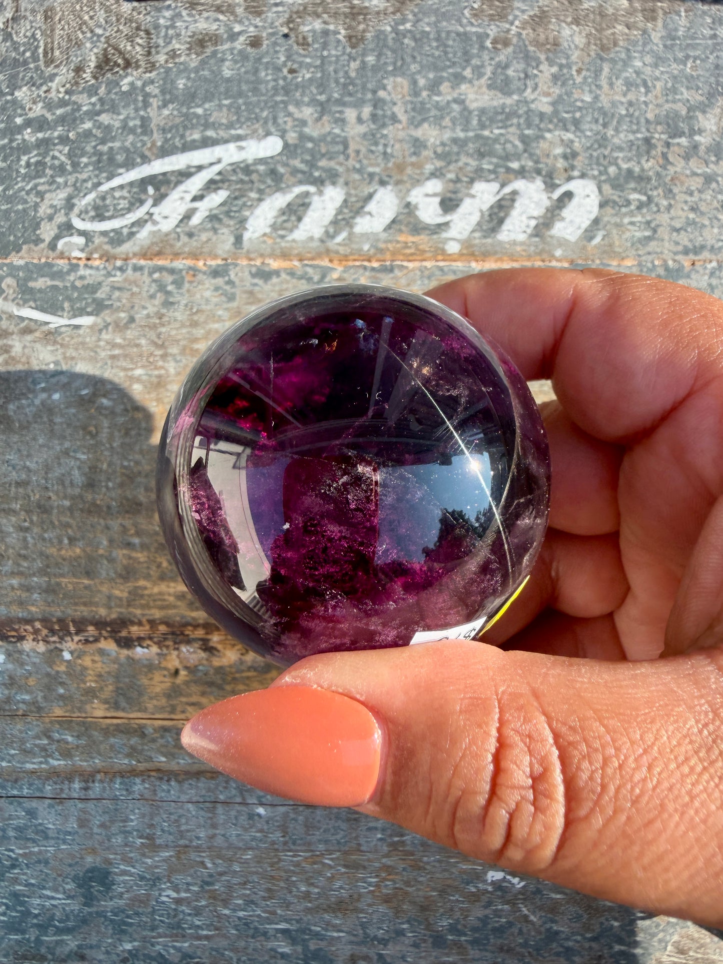 Gorgeous Dark Rainbow Fluorite Sphere | Opt R