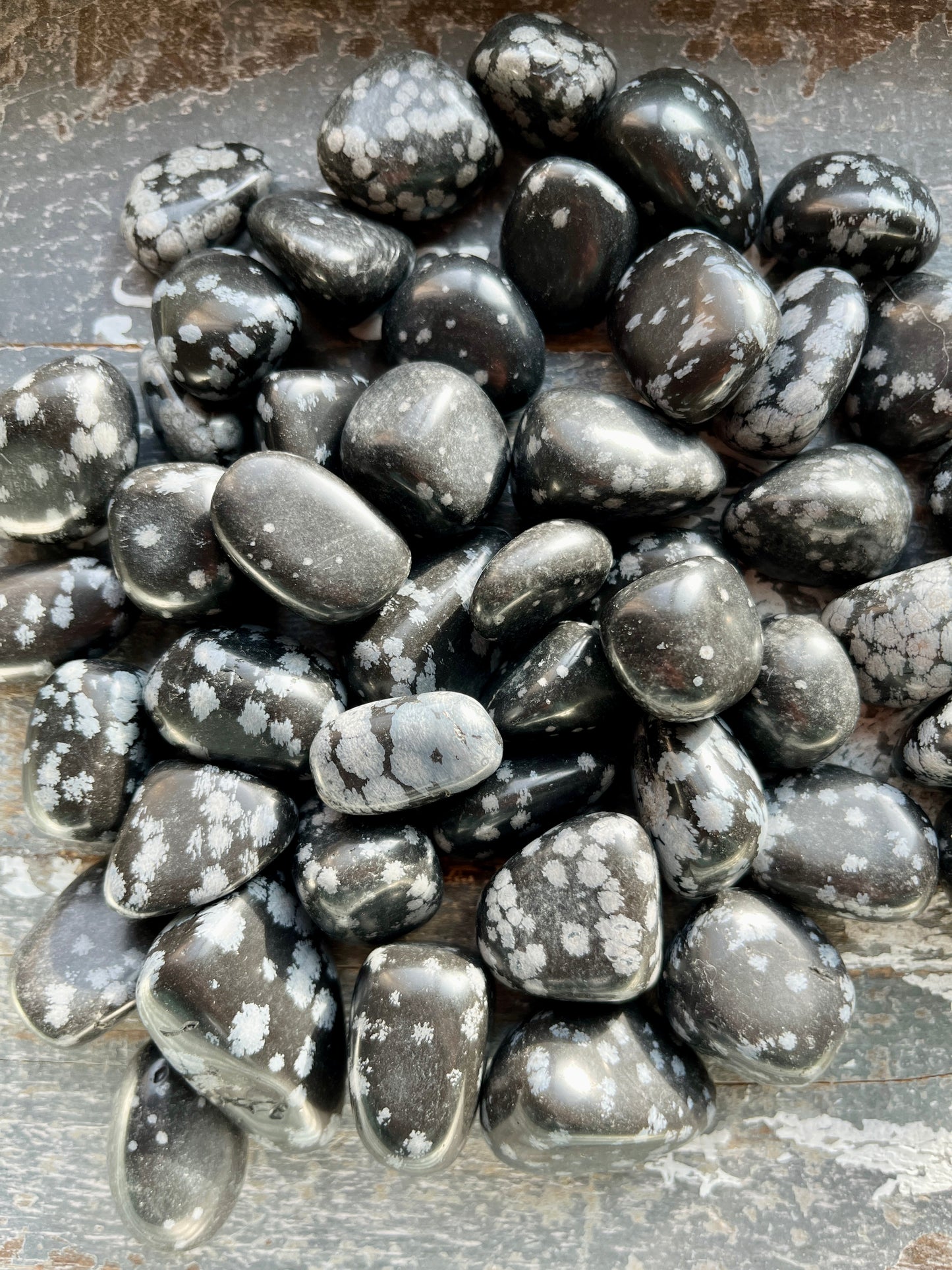 One (1) Snowflake Obsidian Tumble