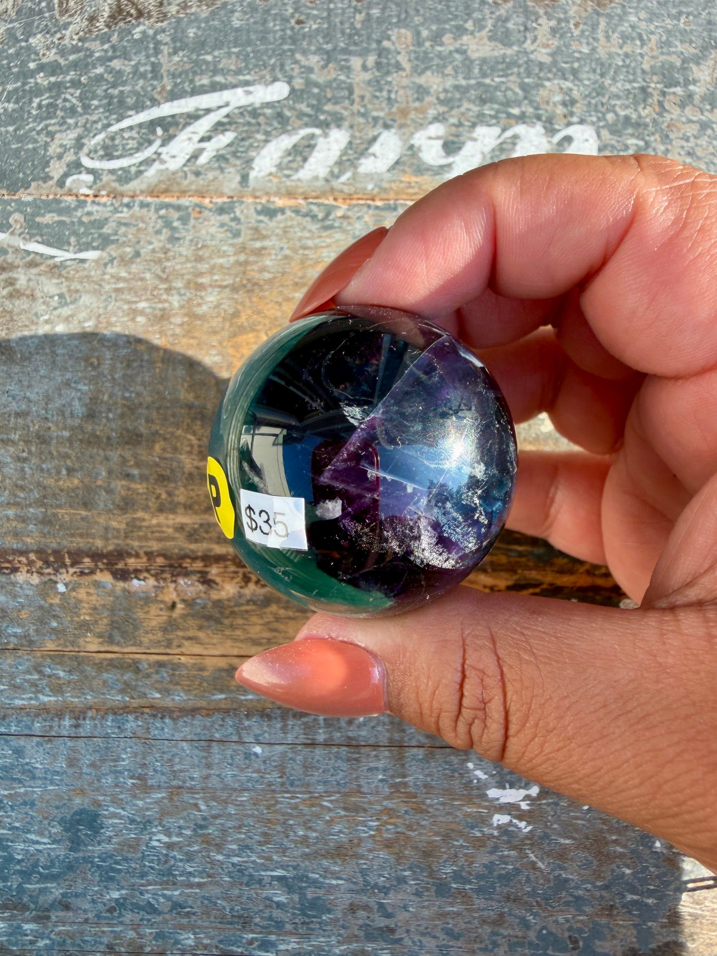 Gorgeous Dark Rainbow Fluorite Sphere | Opt P