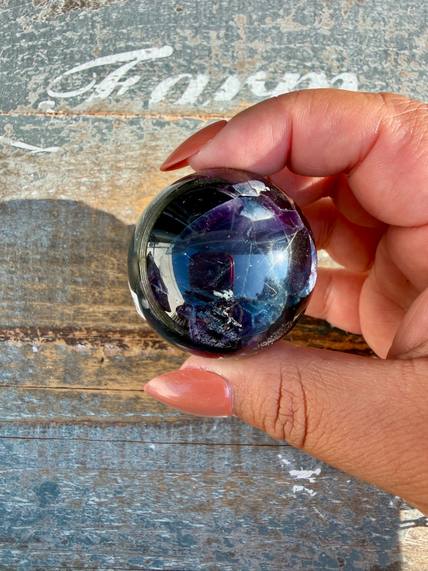 Gorgeous Dark Rainbow Fluorite Sphere | Opt P