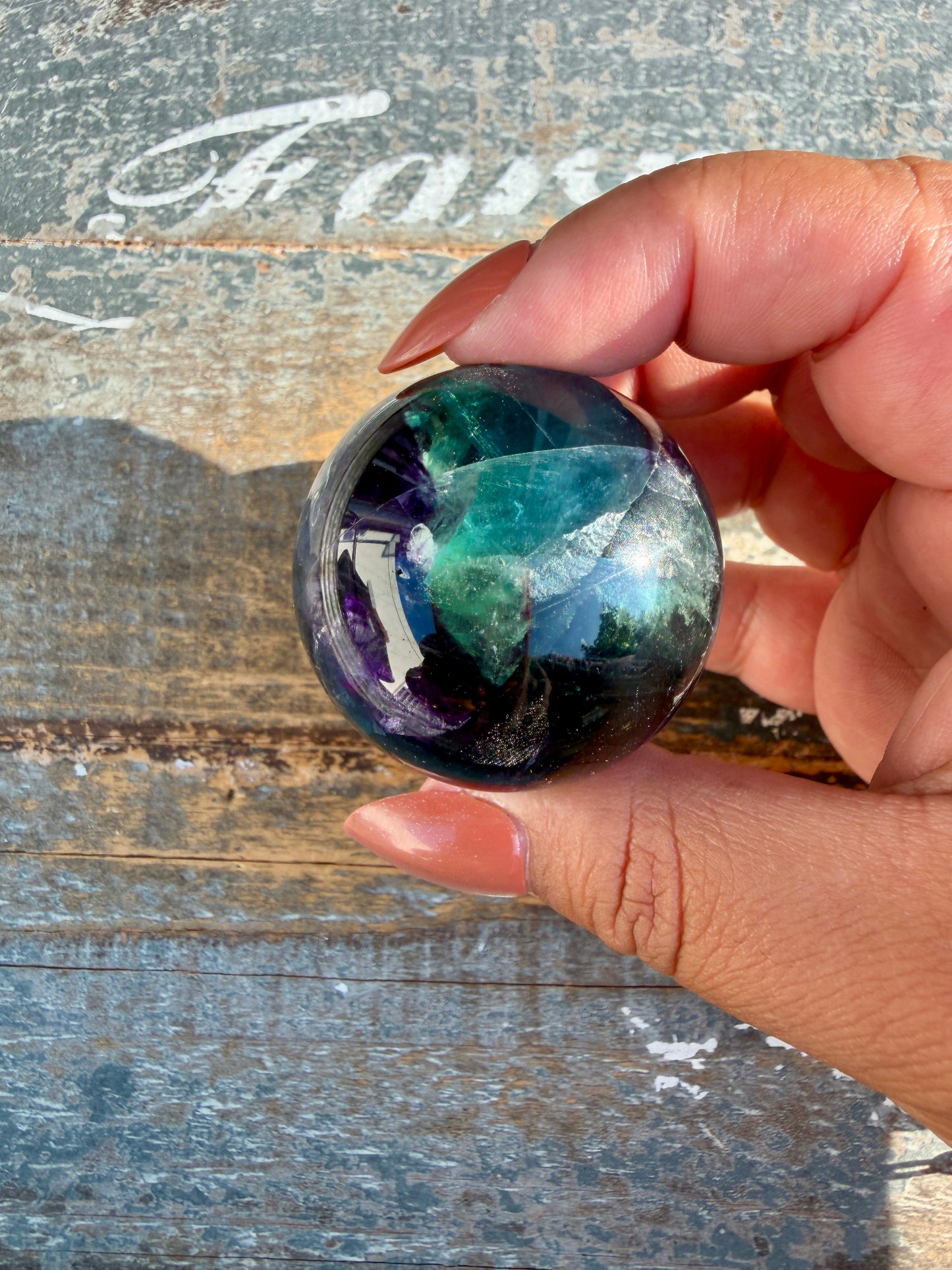 Gorgeous Dark Rainbow Fluorite Sphere | Opt P