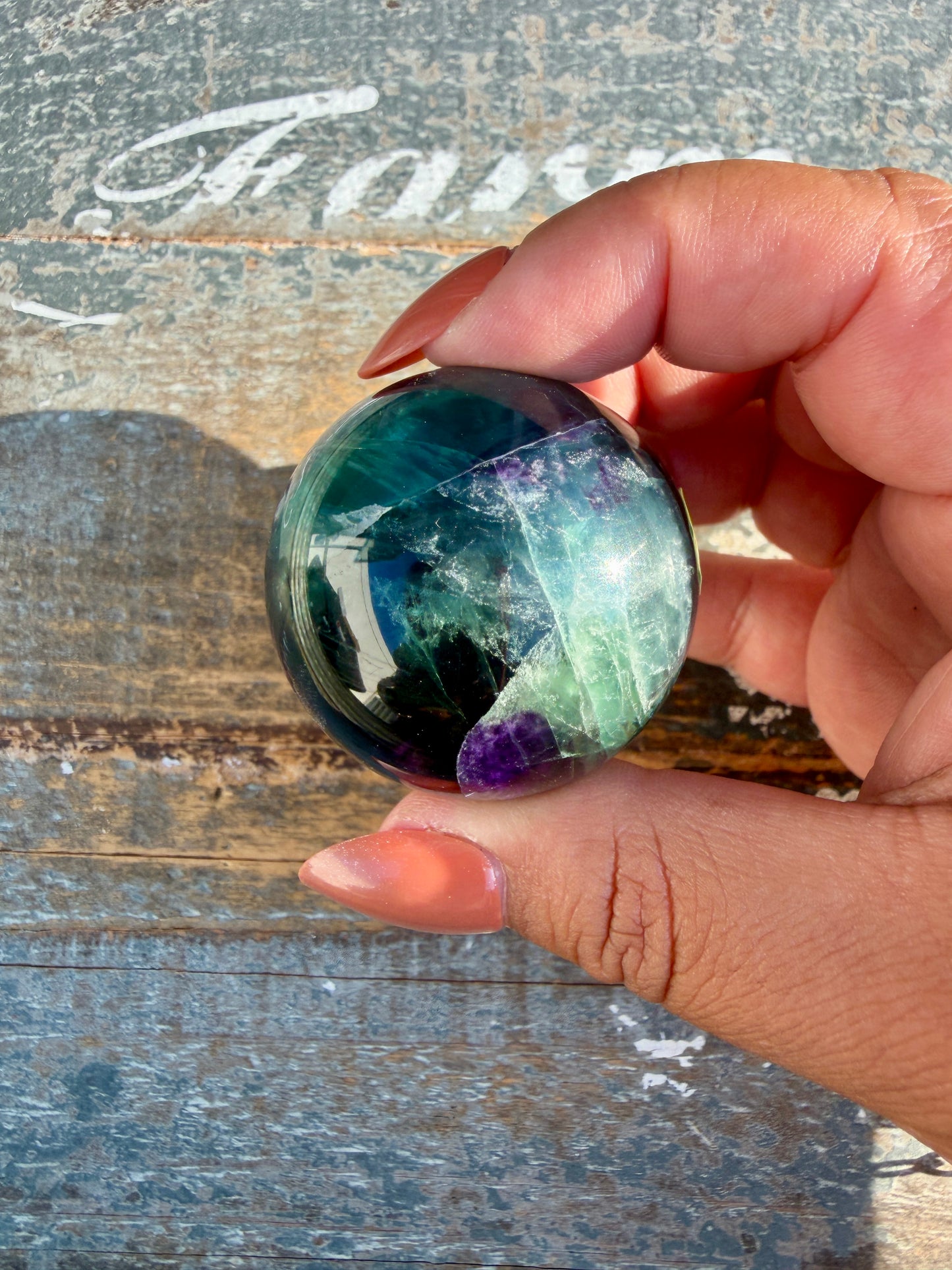 Gorgeous Dark Rainbow Fluorite Sphere | Opt P