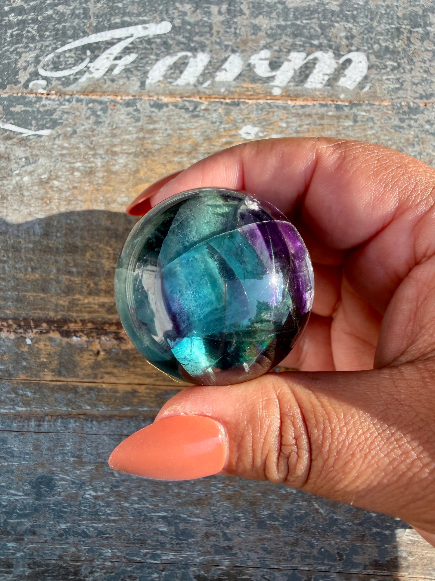 Gorgeous Dark Rainbow Fluorite Sphere | Opt P