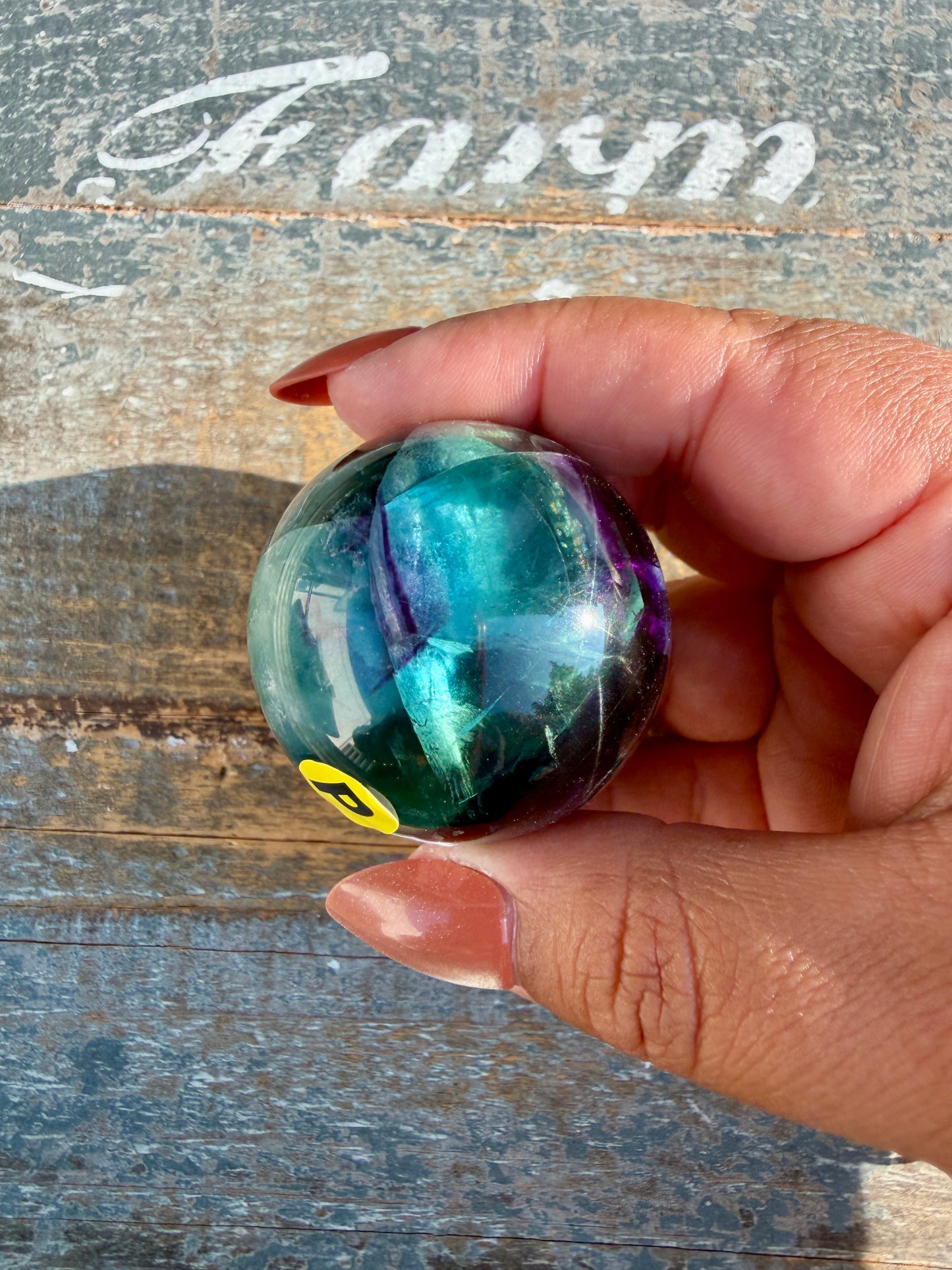 Gorgeous Dark Rainbow Fluorite Sphere | Opt P