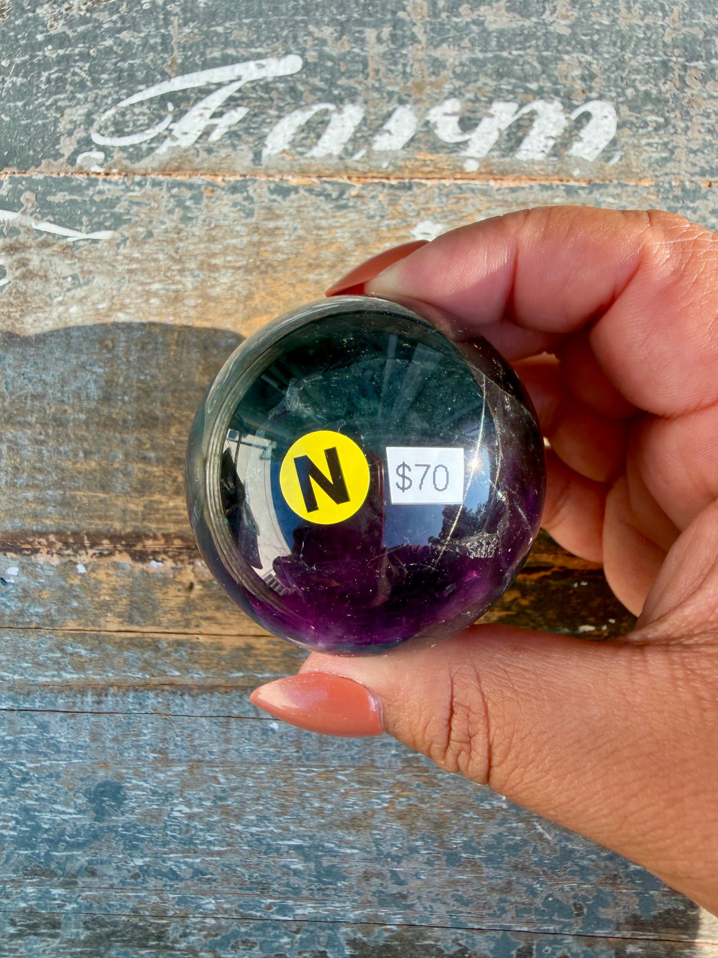 Gorgeous Dark Rainbow Fluorite Sphere | Opt N