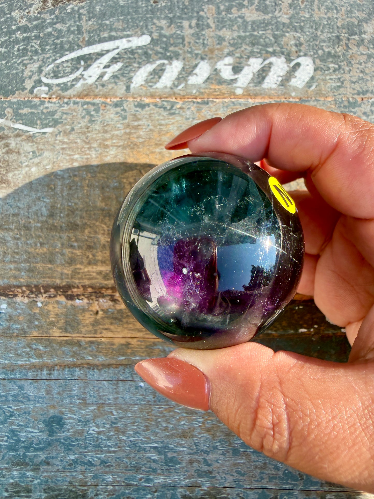Gorgeous Dark Rainbow Fluorite Sphere | Opt N