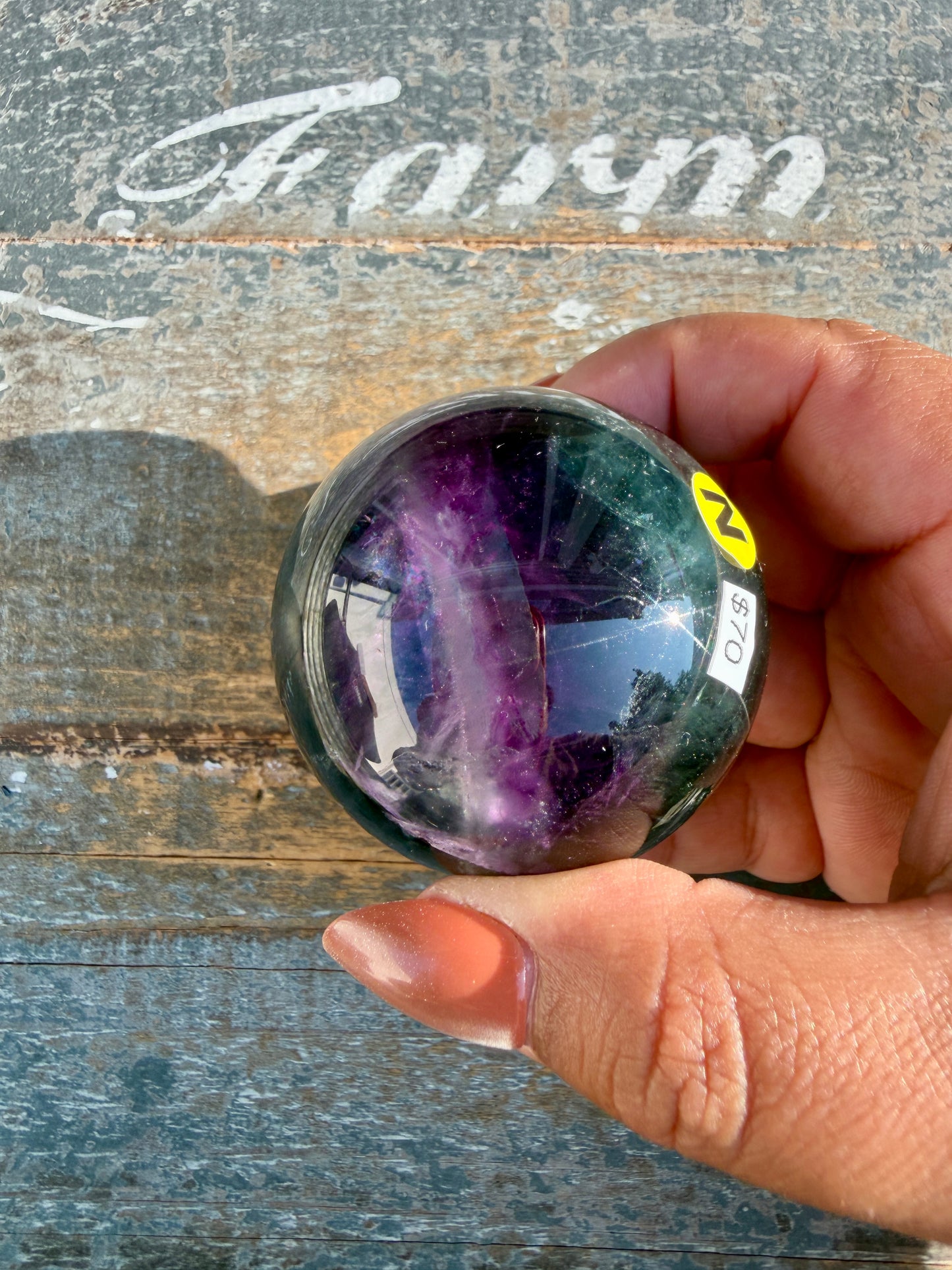 Gorgeous Dark Rainbow Fluorite Sphere | Opt N