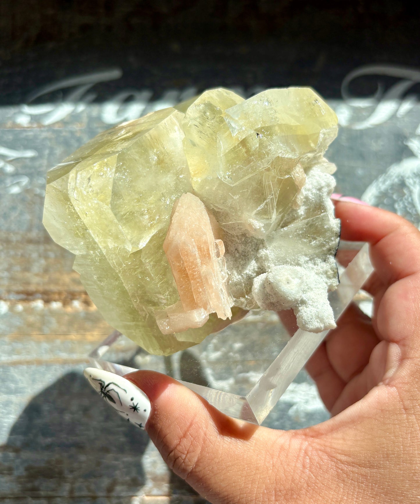 Gorgeous Yellow  Apophyllite w. Stilbite Nashik, Maharashtra india *Collector Piece