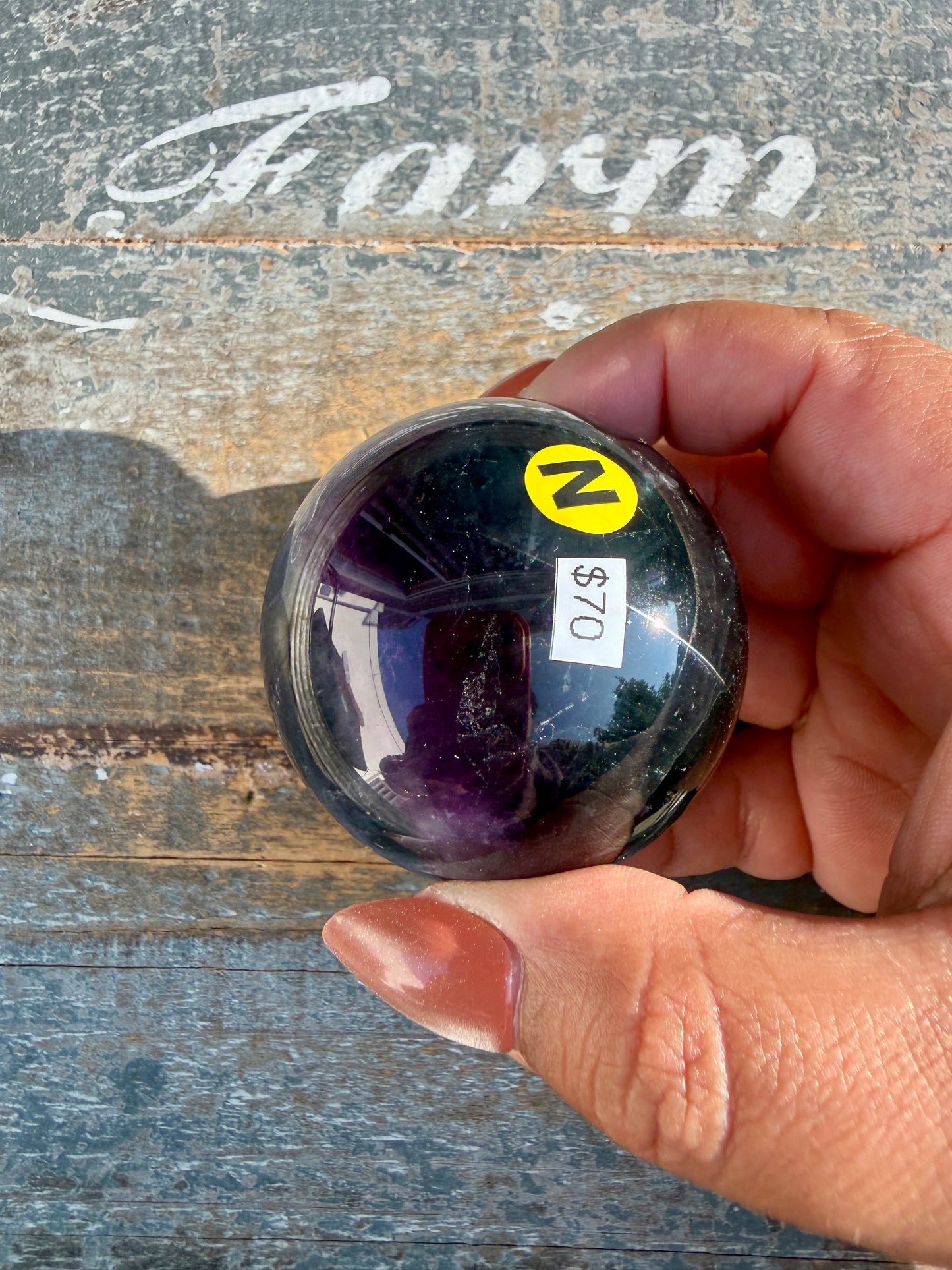 Gorgeous Dark Rainbow Fluorite Sphere | Opt N