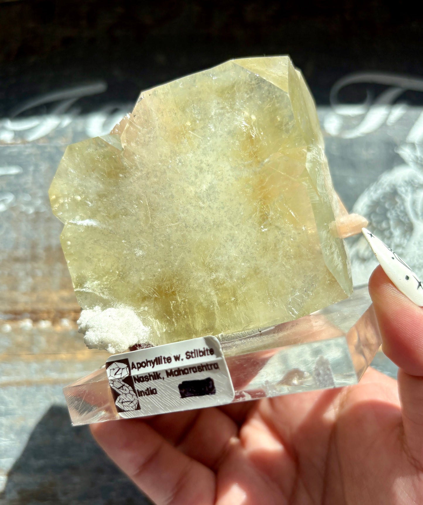 Gorgeous Yellow  Apophyllite w. Stilbite Nashik, Maharashtra india *Collector Piece