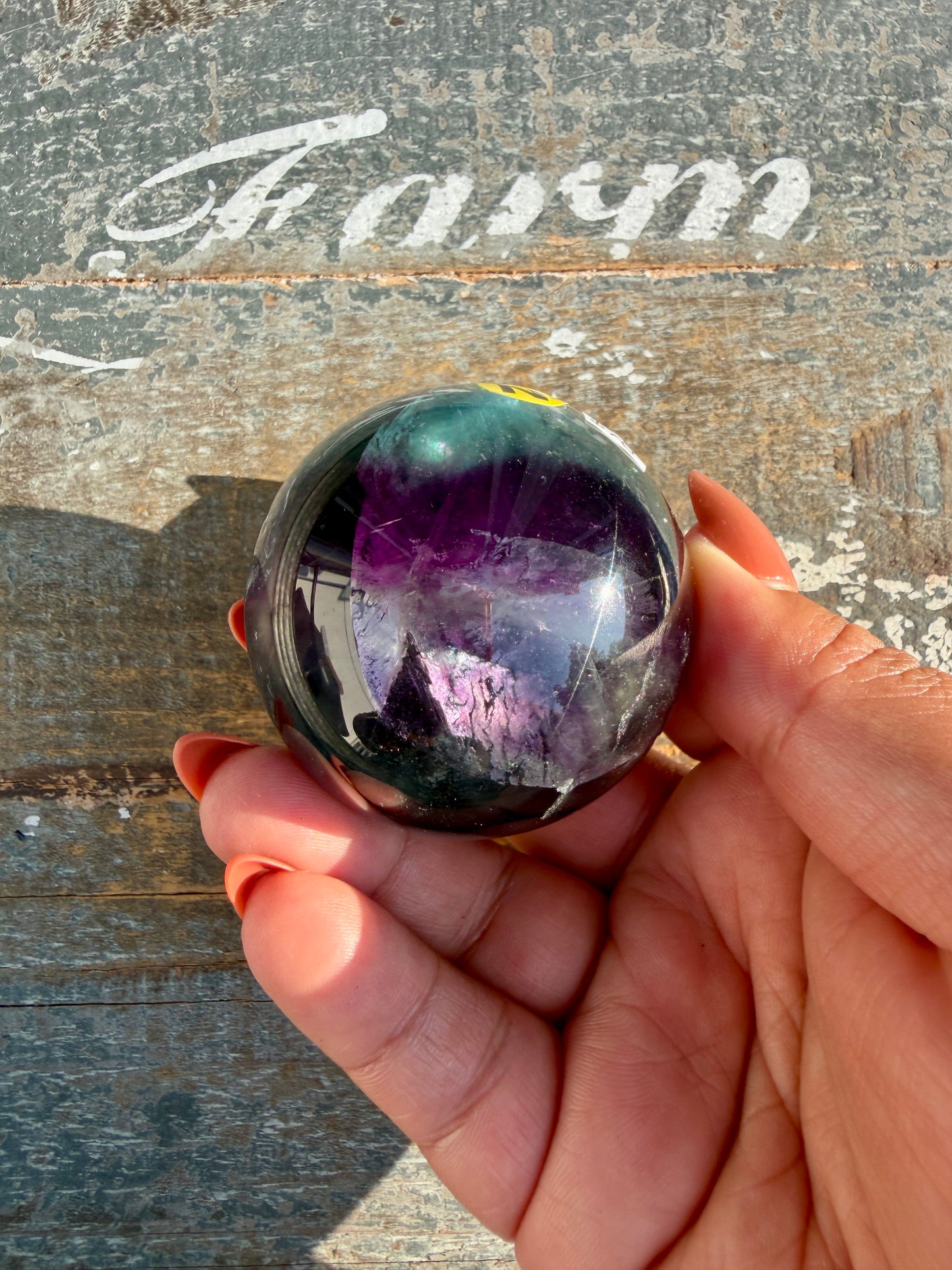 Gorgeous Dark Rainbow Fluorite Sphere | Opt N