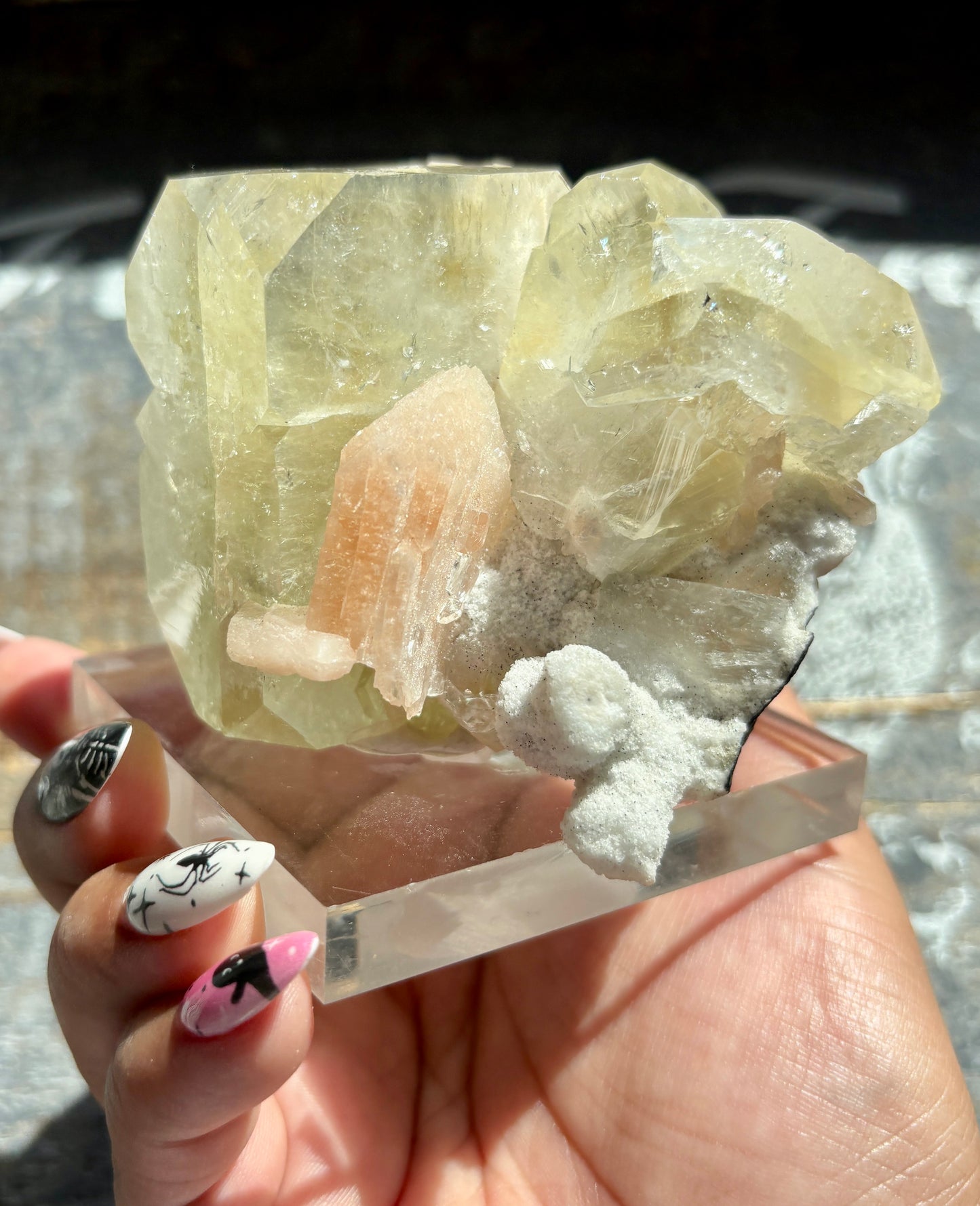 Gorgeous Yellow  Apophyllite w. Stilbite Nashik, Maharashtra india *Collector Piece