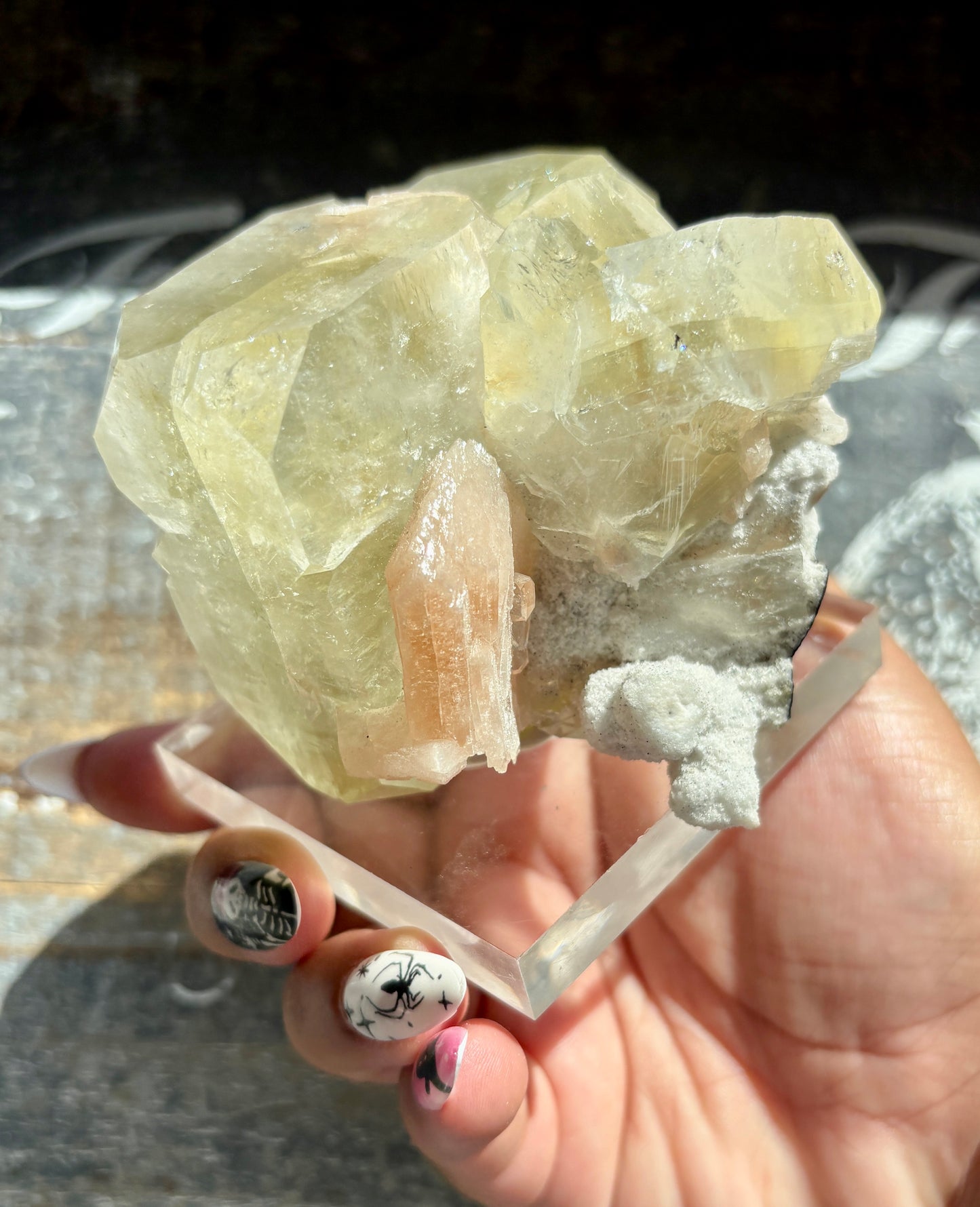 Gorgeous Yellow  Apophyllite w. Stilbite Nashik, Maharashtra india *Collector Piece