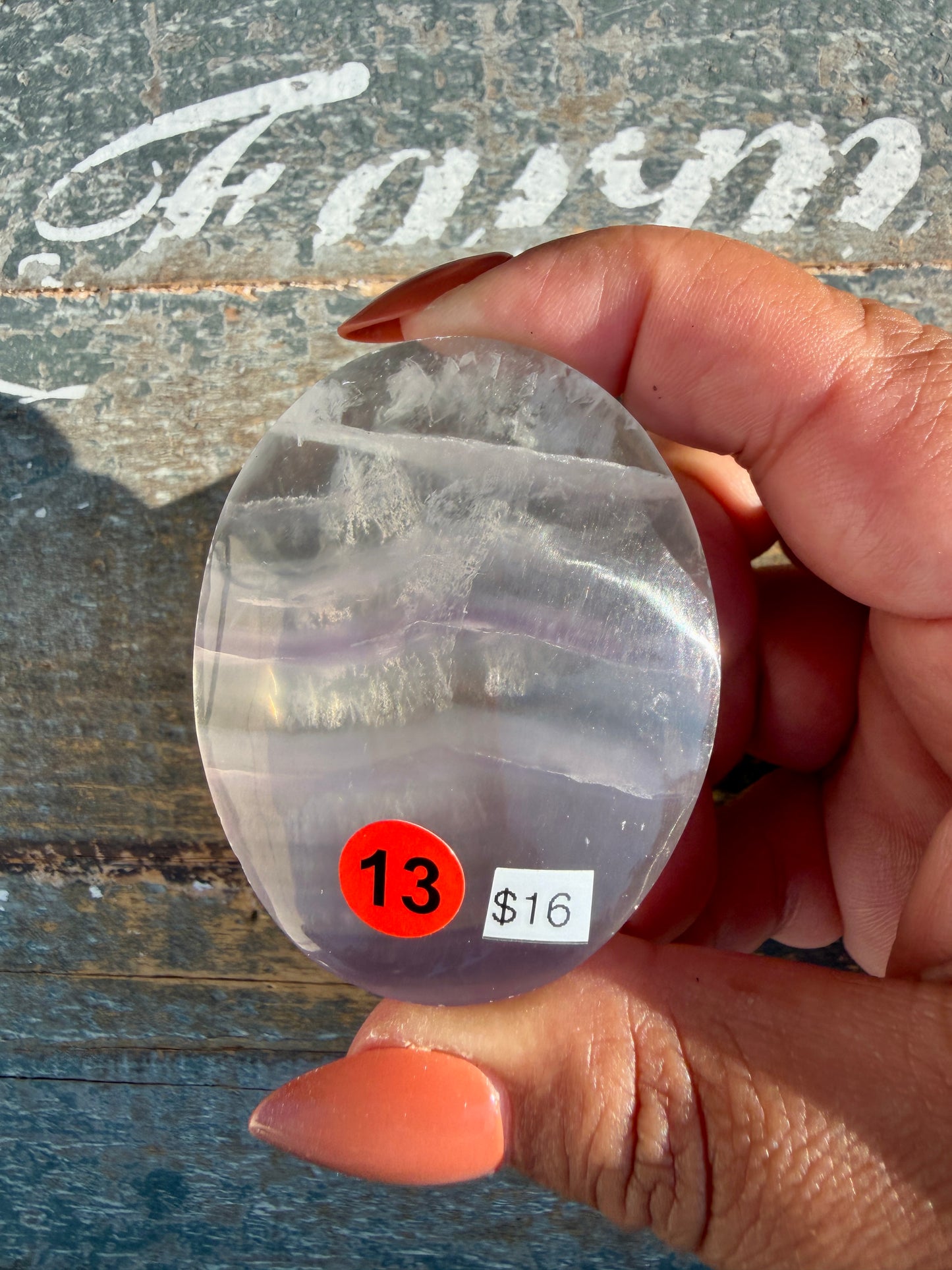 Gorgeous Yttrium Fluorite Palm Stone | Opt 13