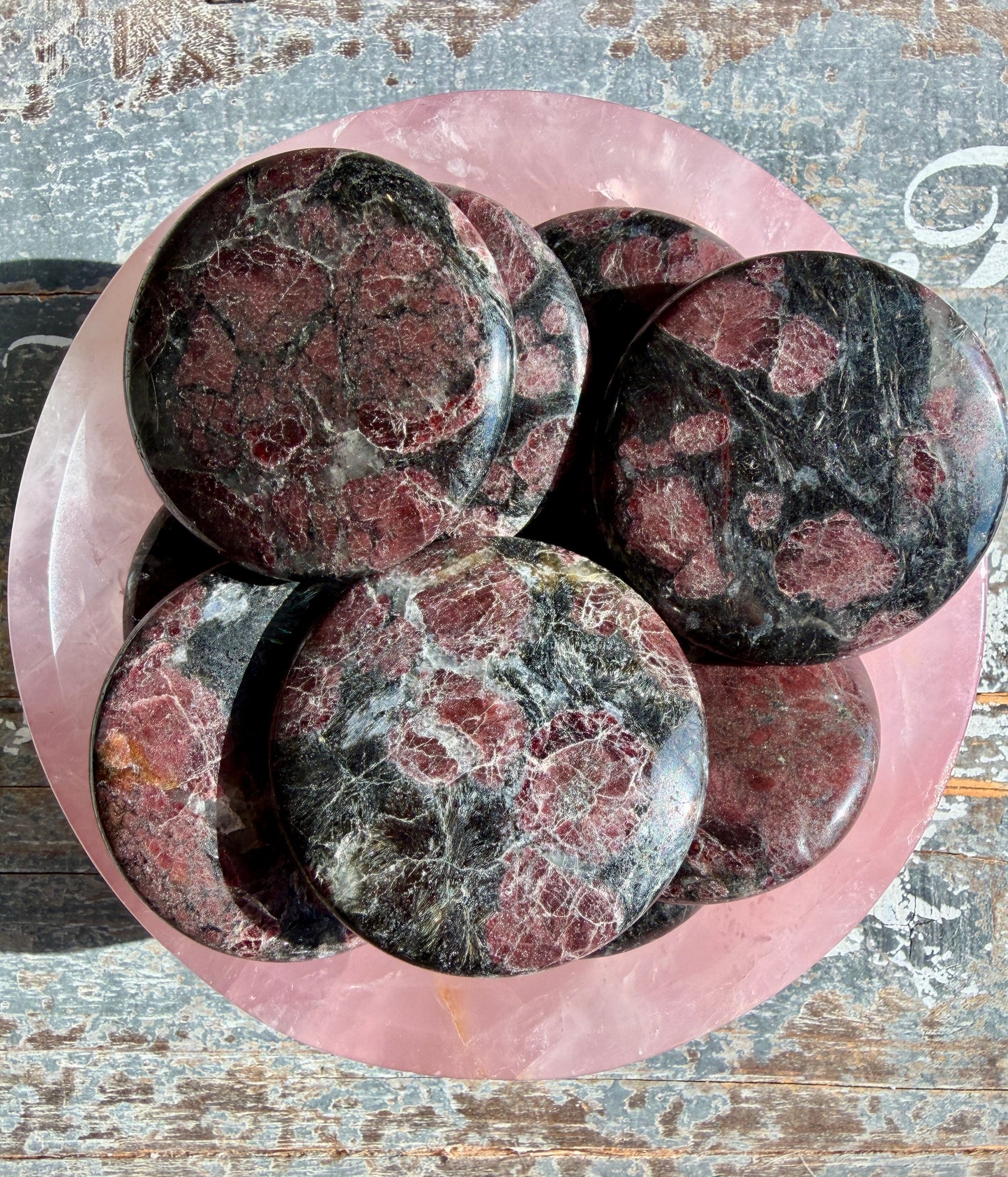 One (1) Astrophyllite with Garnet Medallion | Intuitively Chosen