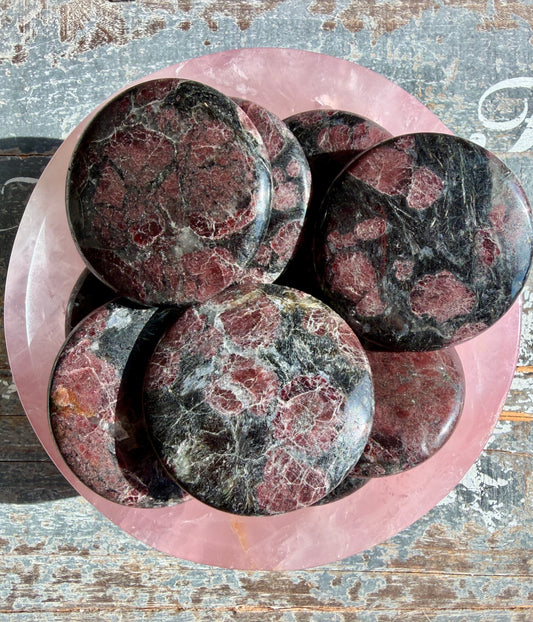 One (1) Astrophyllite with Garnet Medallion | Intuitively Chosen
