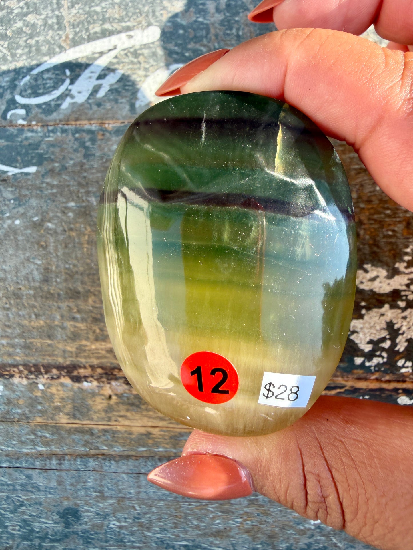 Gorgeous Yttrium Fluorite Palm Stone | Opt 12