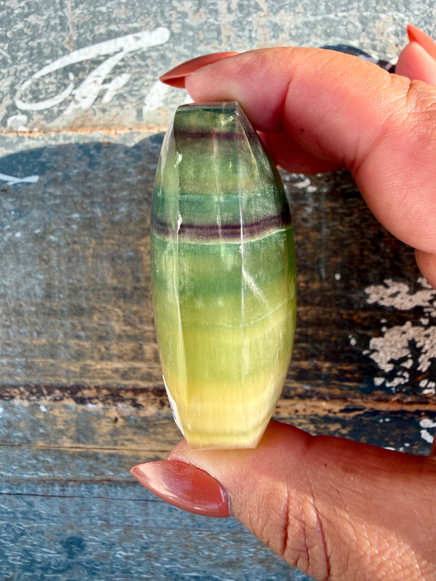 Gorgeous Yttrium Fluorite Palm Stone | Opt 12