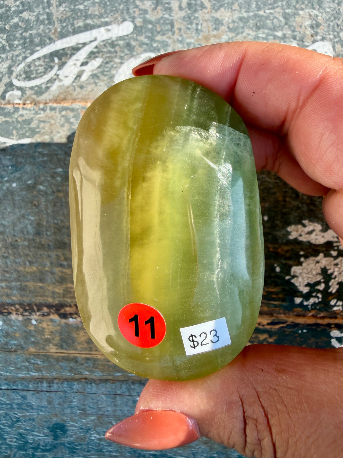 Gorgeous Yttrium Fluorite Palm Stone | Opt 11