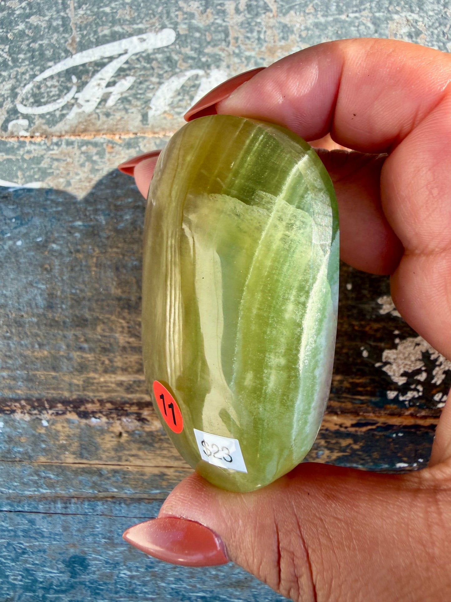 Gorgeous Yttrium Fluorite Palm Stone | Opt 11