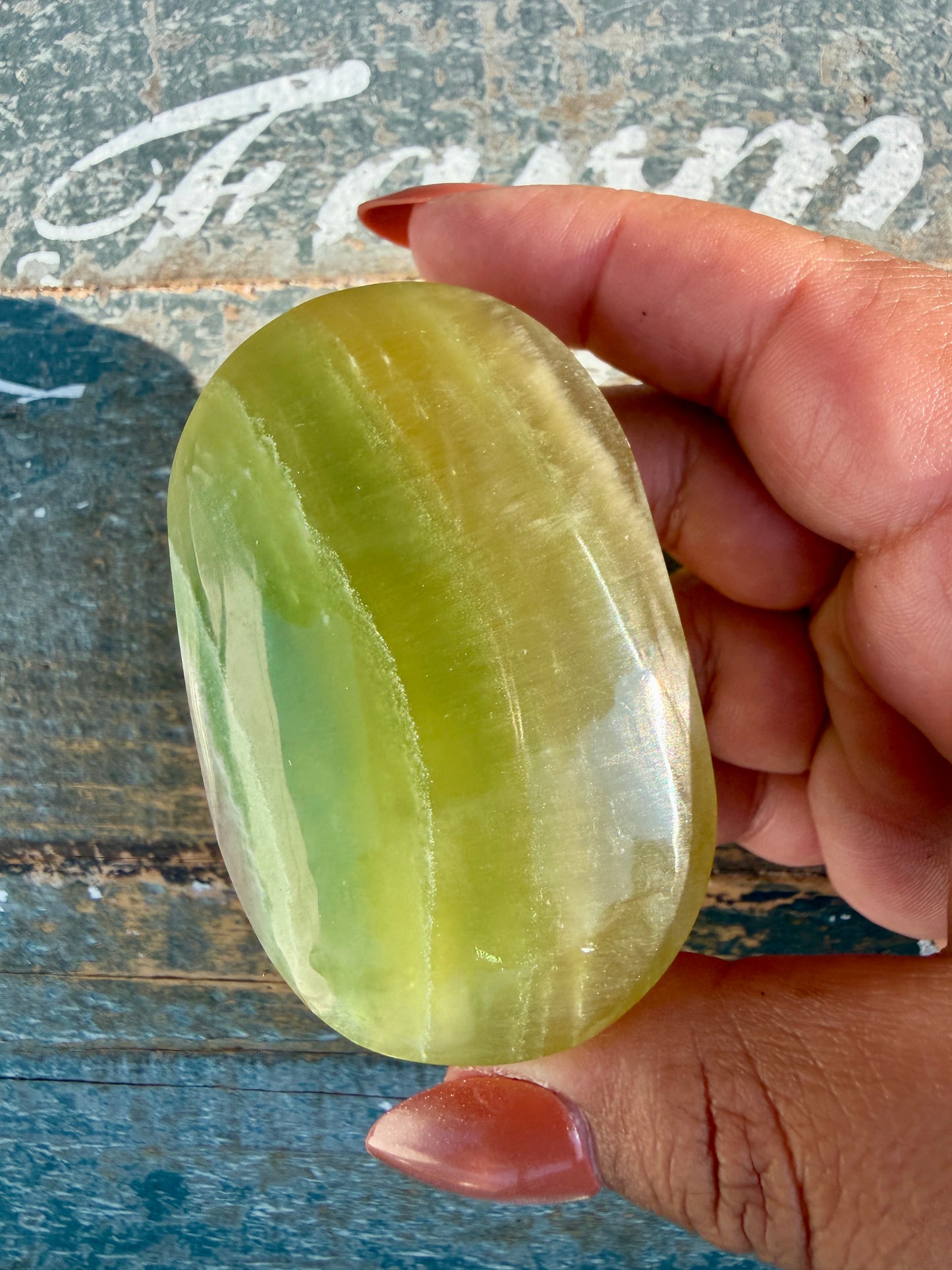 Gorgeous Yttrium Fluorite Palm Stone | Opt 11