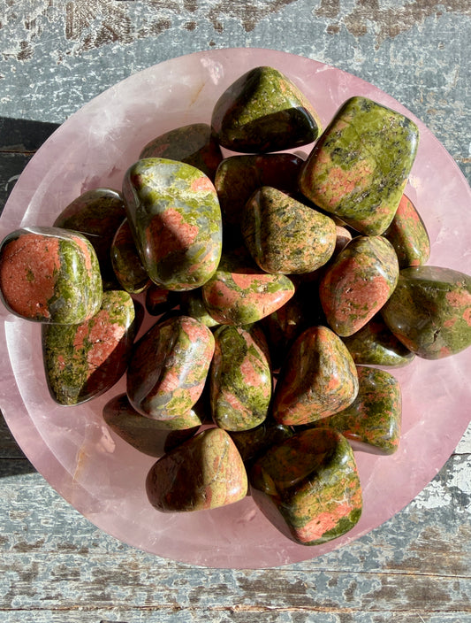 One (1) Unakite Tumble | Intuitively Chosen