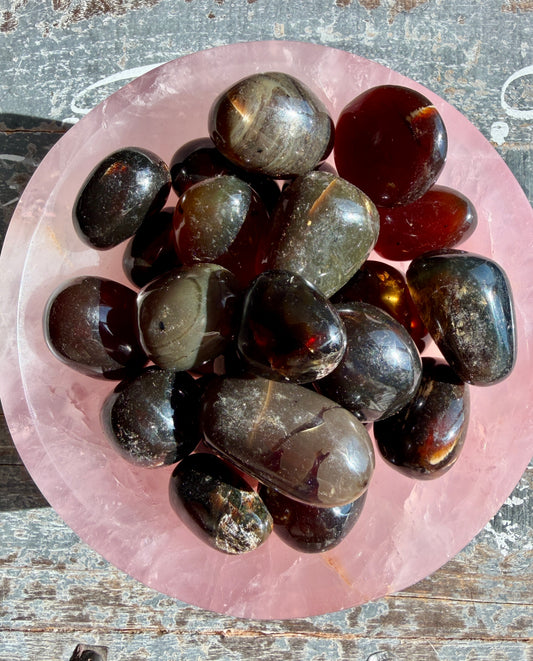 One (1) Blue Amber Tumble | UV Reactive | Indonesia | Intuitively Chosen