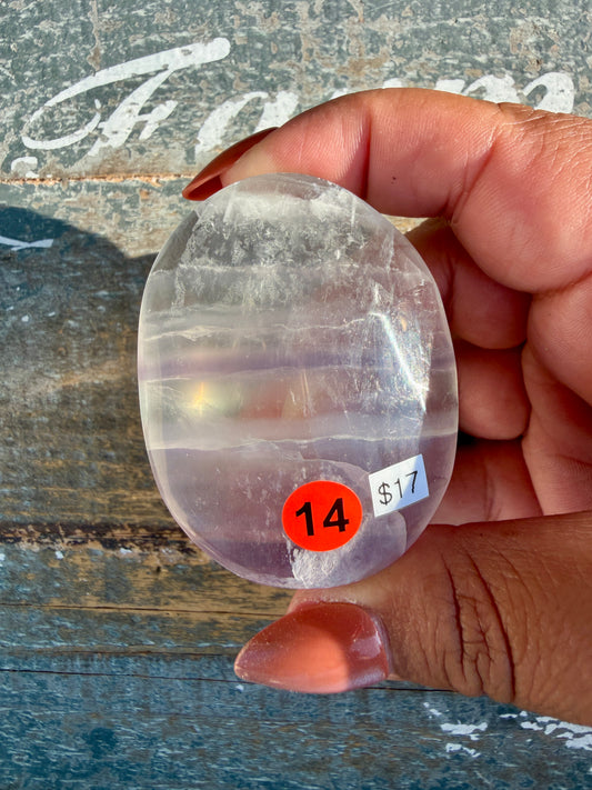 Gorgeous Yttrium Fluorite Palm Stone | Opt 14