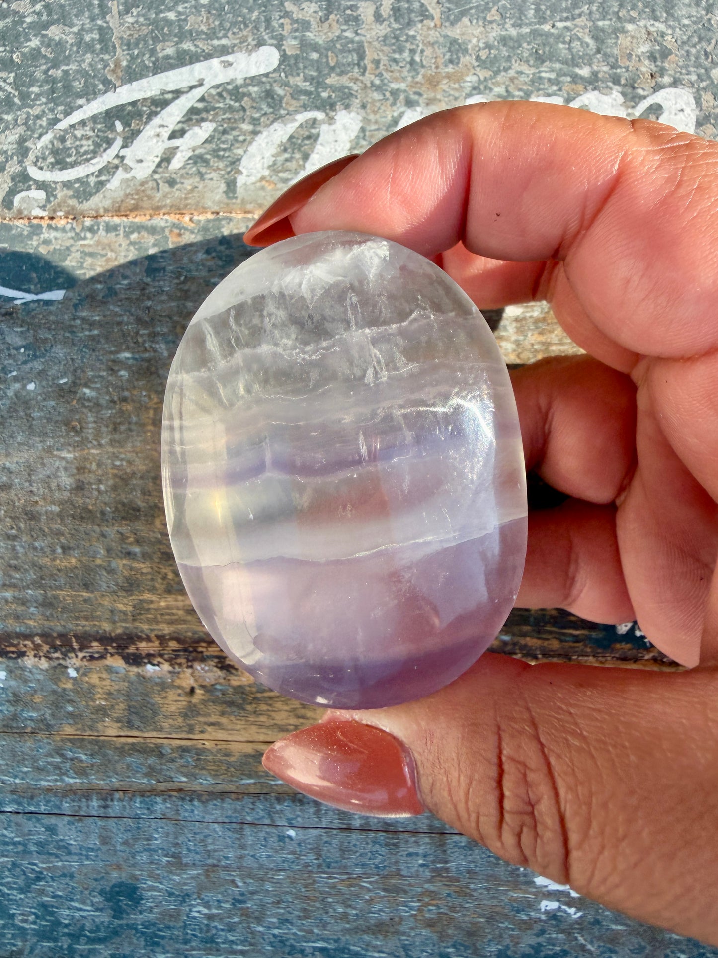 Gorgeous Yttrium Fluorite Palm Stone | Opt 14