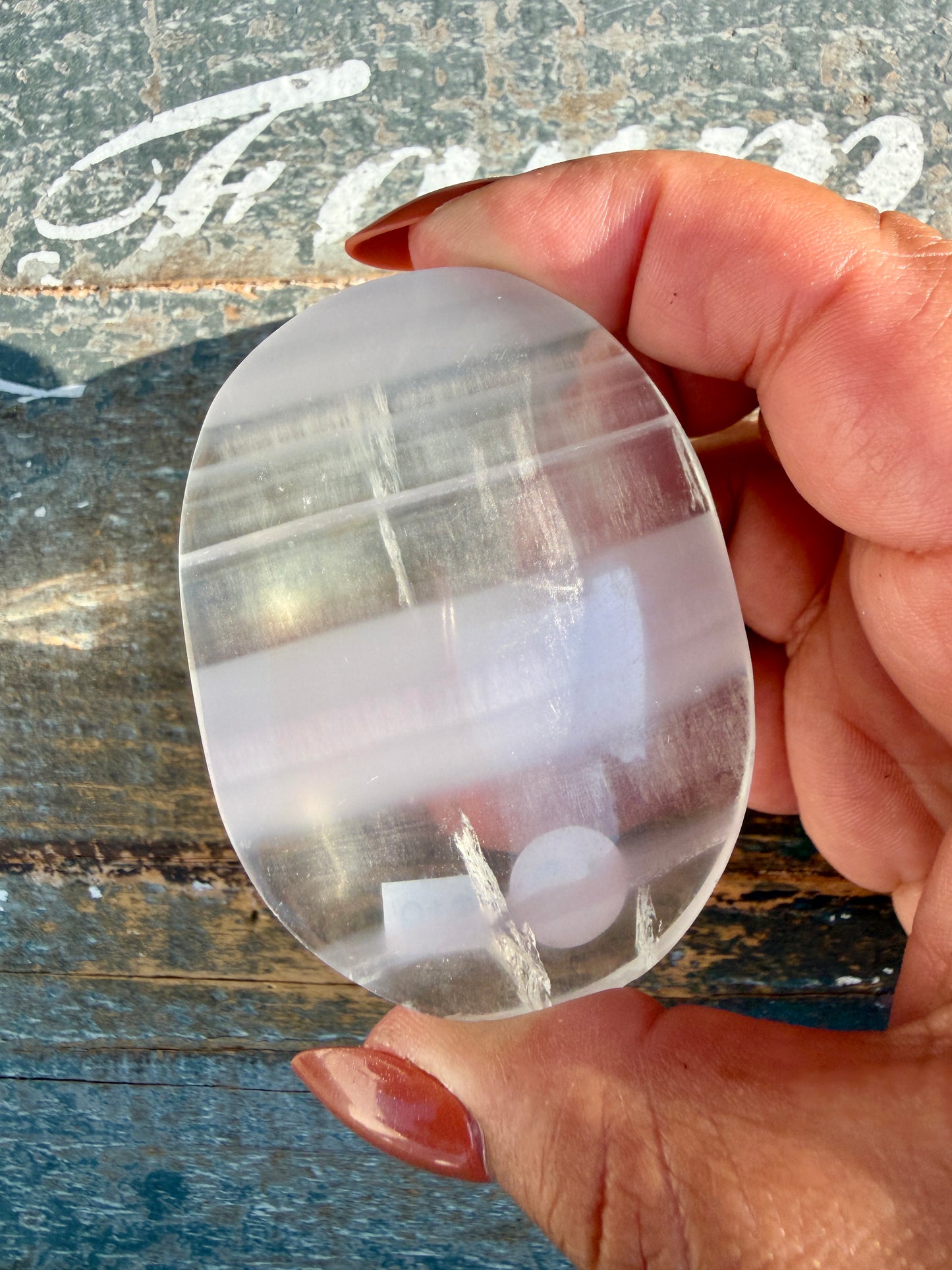 Gorgeous Yttrium Fluorite Palm Stone | Opt 10