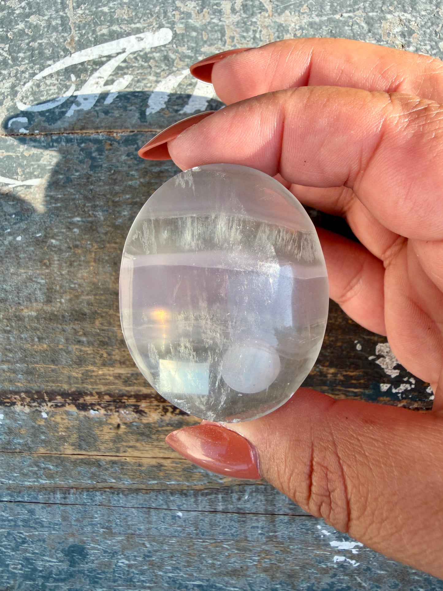 Gorgeous Yttrium Fluorite Palm Stone | Opt 6