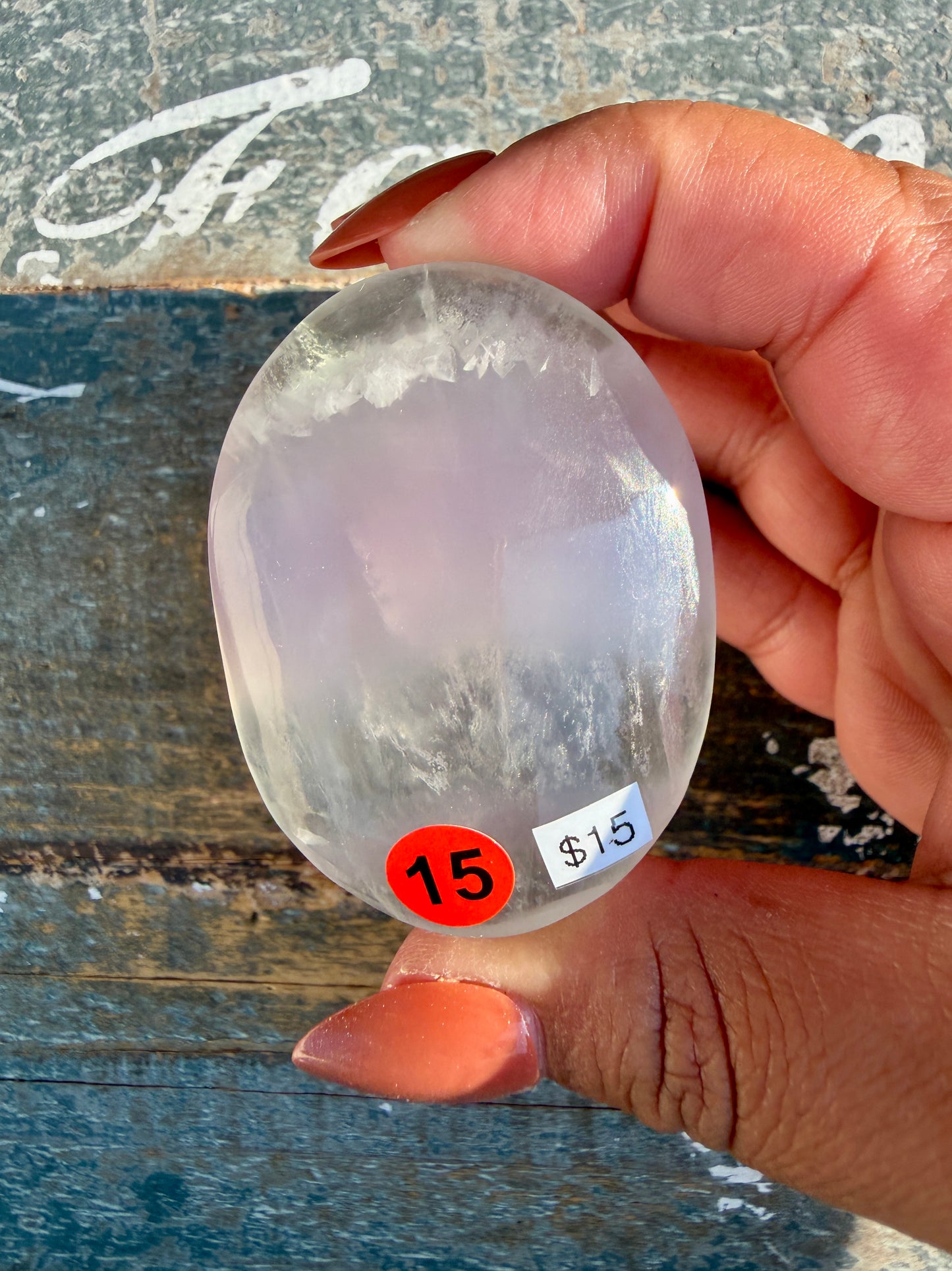 Gorgeous Yttrium Fluorite Palm Stone | Opt 15