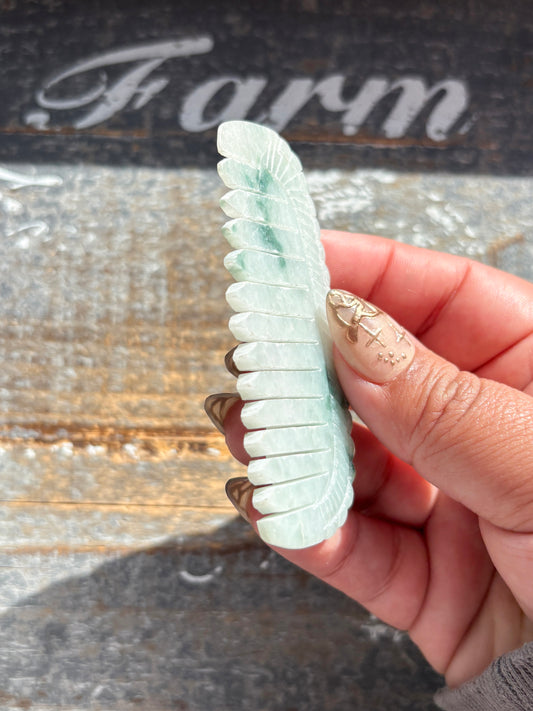 Gorgeous Jade Comb Hand Carved in China