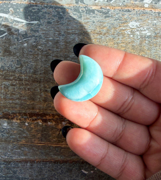 Gorgeous Larimar Mini Moon from the Dominican Republic | Opt B