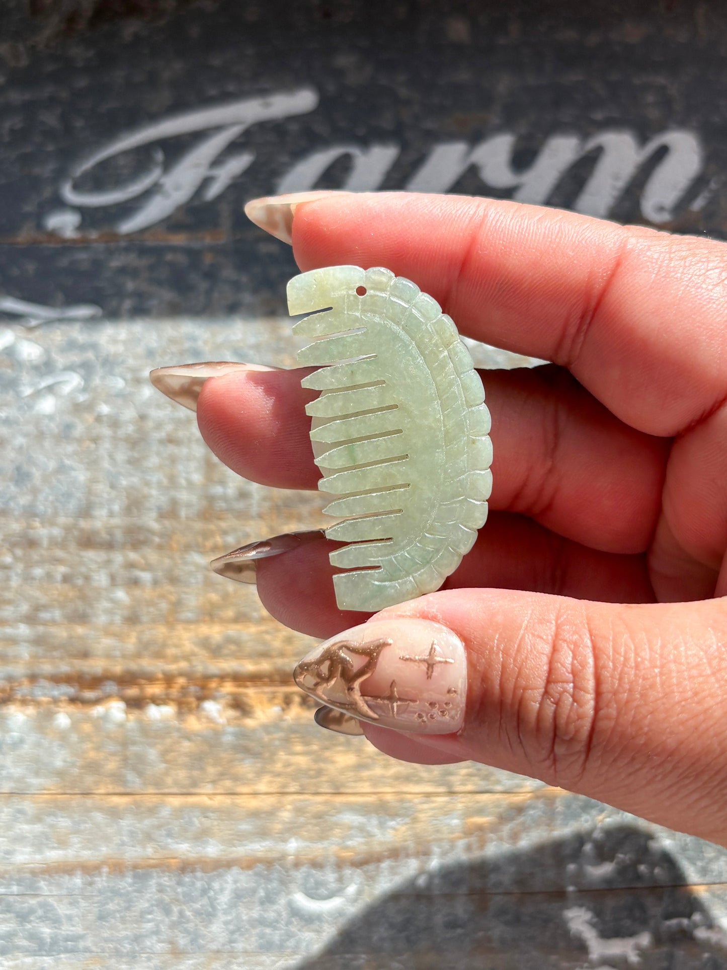 Gorgeous Jade Comb Hand Carved in China