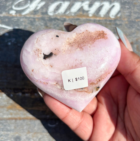 Gorgeous Pink Aragonite Heart from Pakistan | Opt K