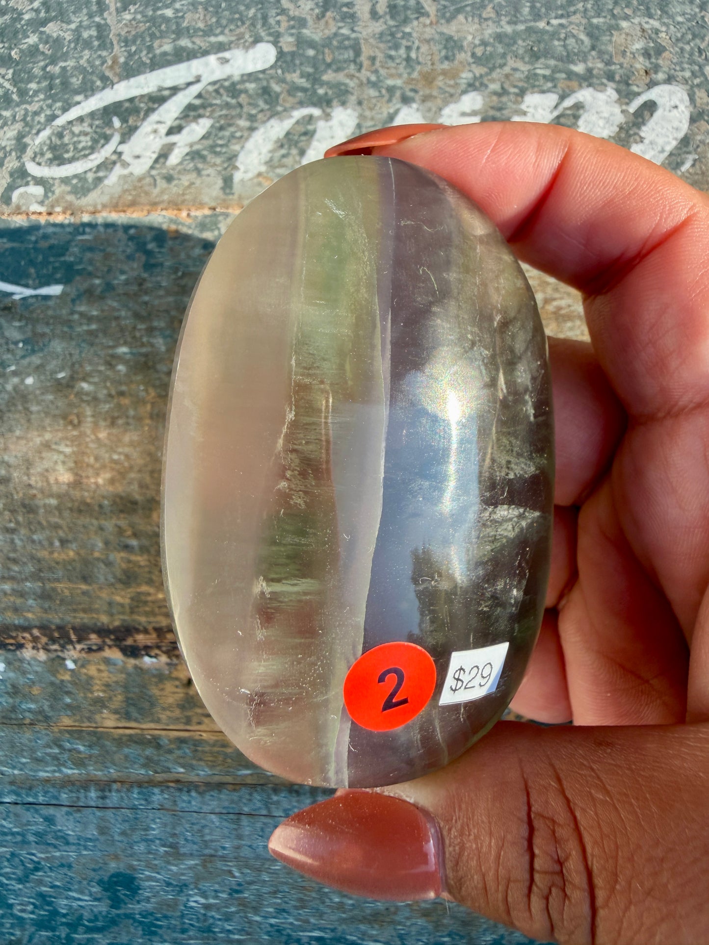 Gorgeous Yttrium Fluorite Palm Stone | Opt 2