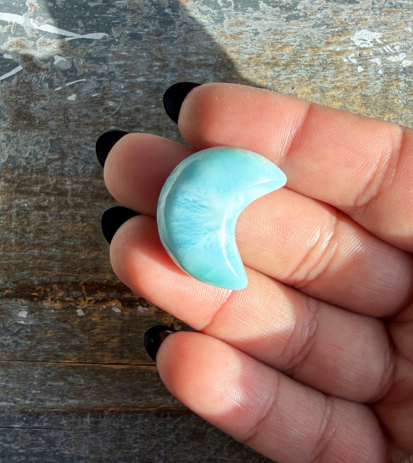 Gorgeous Larimar Mini Moon from the Dominican Republic | Opt C