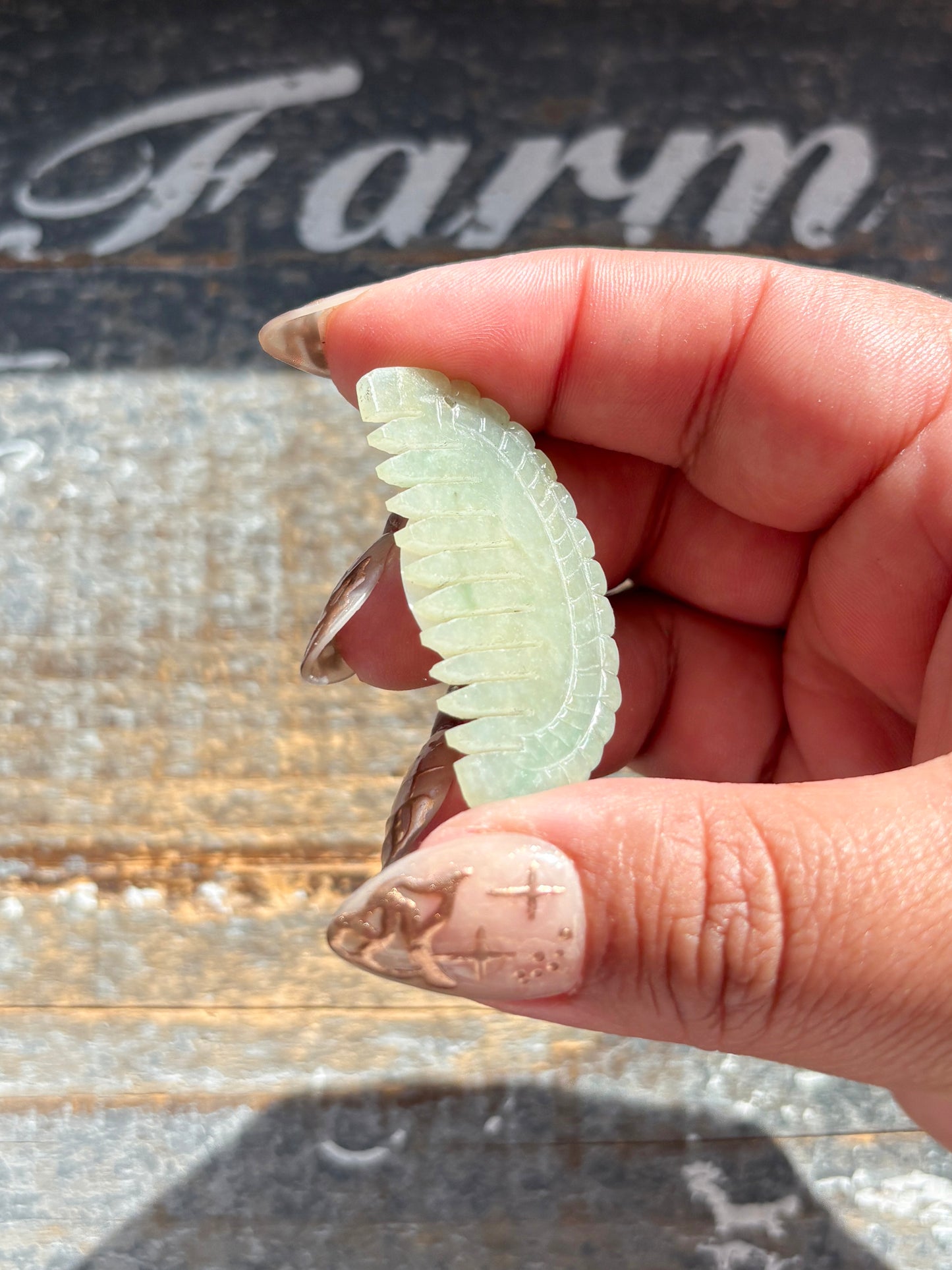 Gorgeous Jade Comb Hand Carved in China