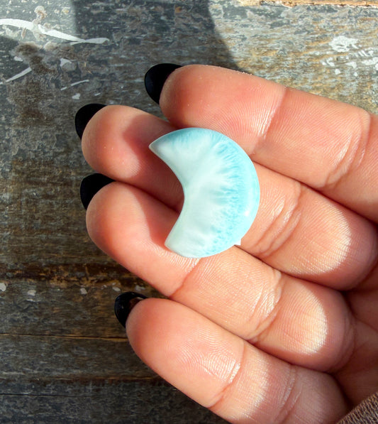 Gorgeous Larimar Mini Moon from the Dominican Republic | Opt A