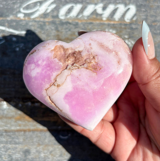 Gorgeous Pink Aragonite Heart from Pakistan | Opt K